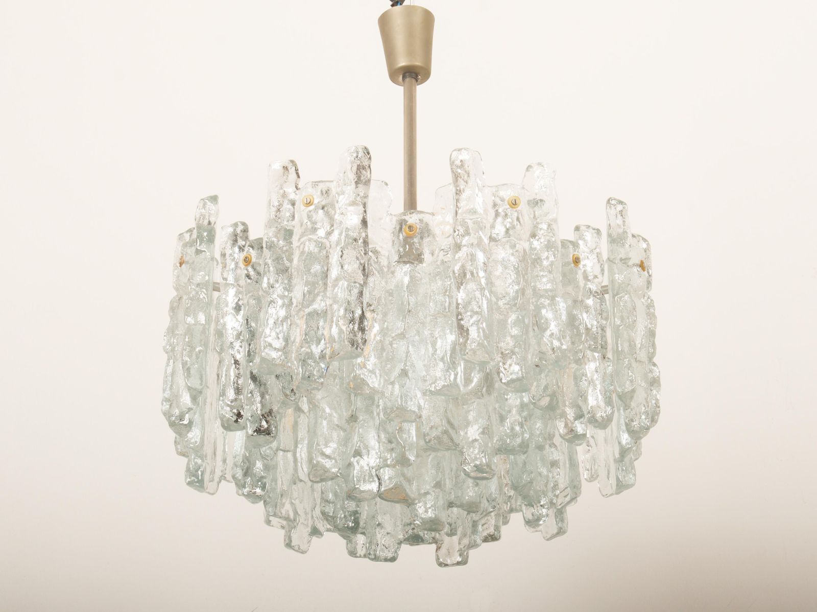 Impressive Austrian Kalmar "Fuente" Crystal Ice Glass Chandelier photo vinterior