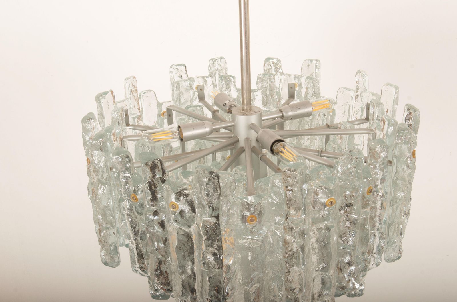 Impressive Austrian Kalmar "Fuente" Crystal Ice Glass Chandelier photo buy