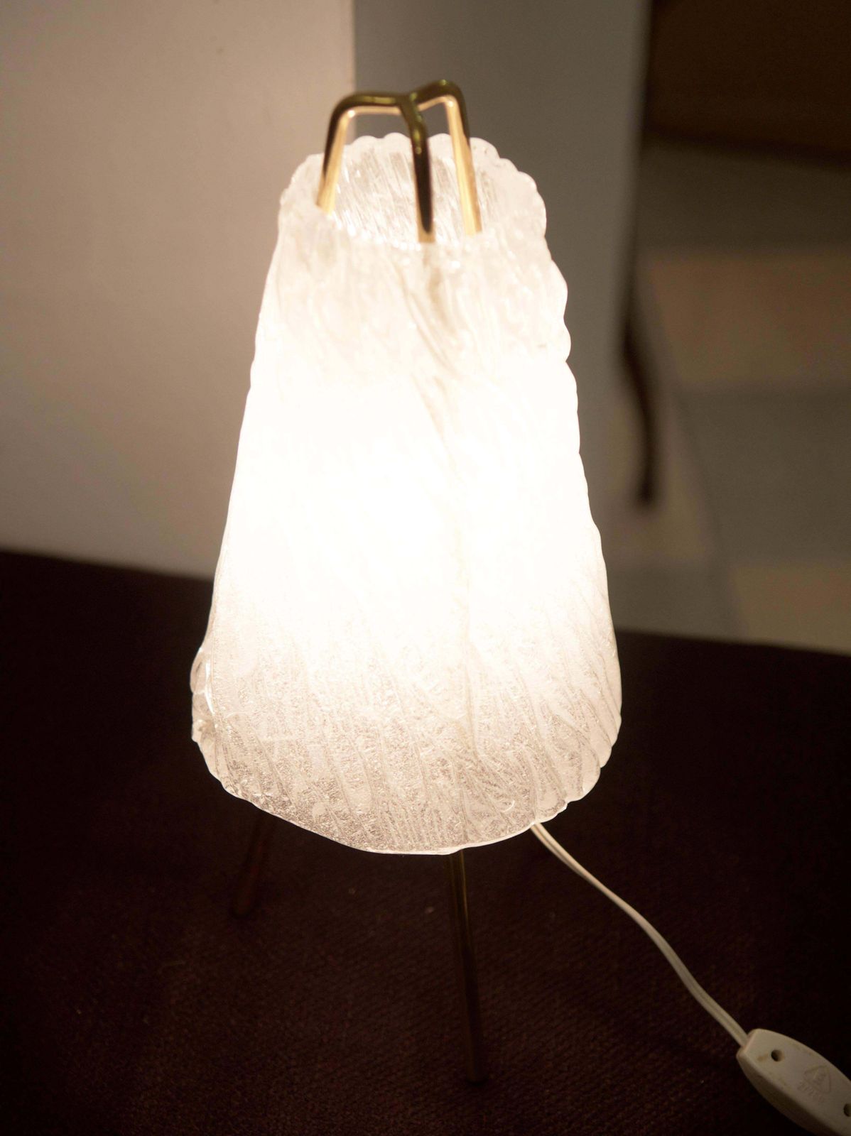 Set Of Two Ice Glass Table Lamps By "Kalmar" Vienna photo Lighting