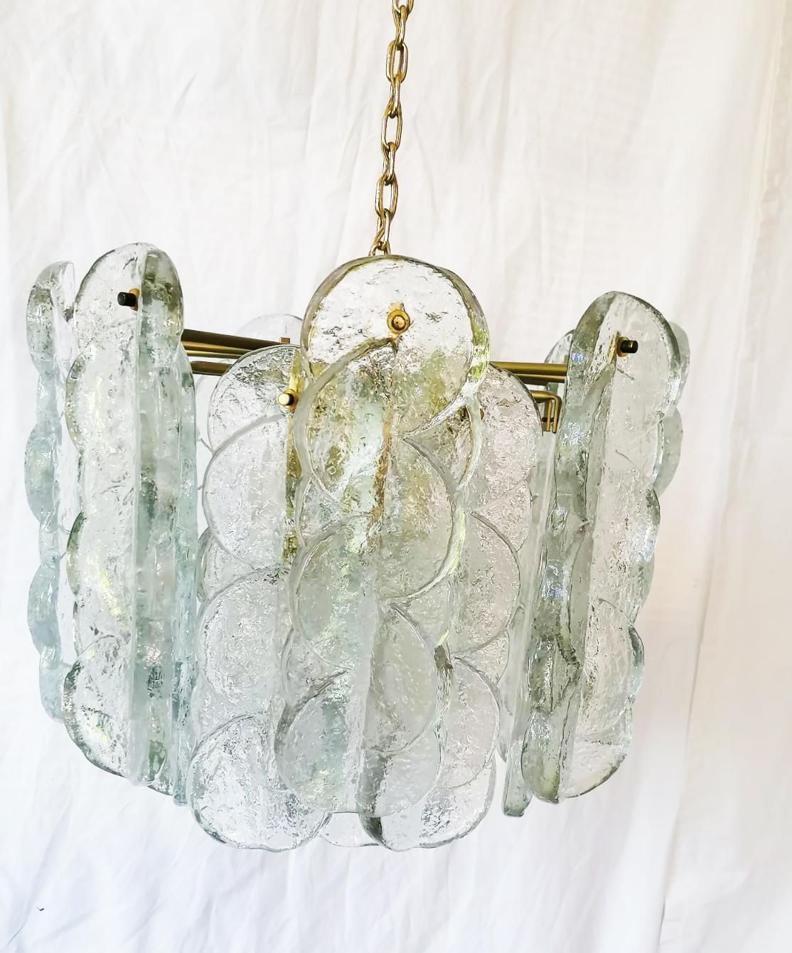 J. T. Kalmar Citrus Swirl Crystal Glass Chandelier photo furniture