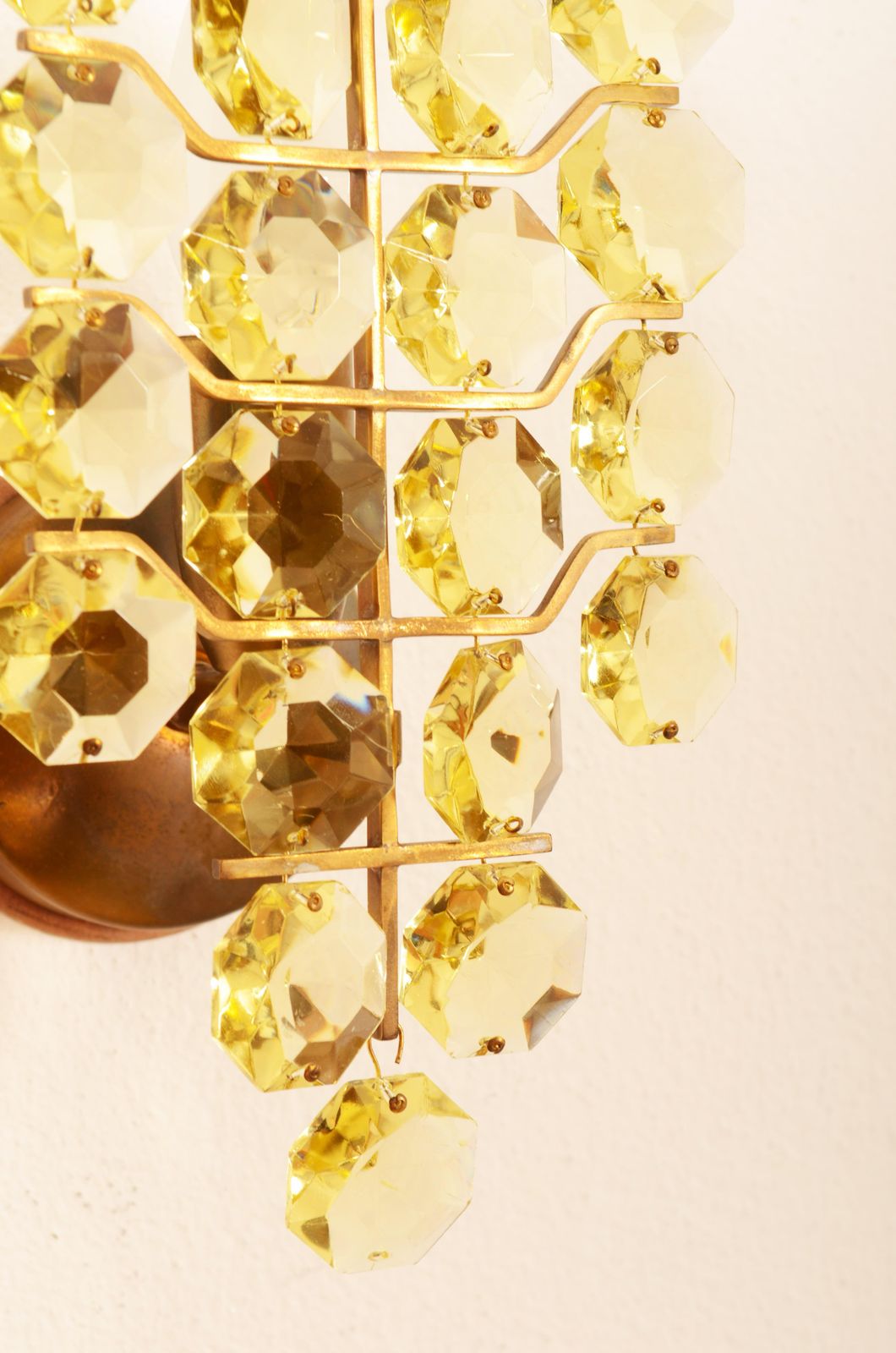 A Pair Of Bakalowits Sconces Wall Lights, Brass Crystal Glass, 1960s photo vinterior