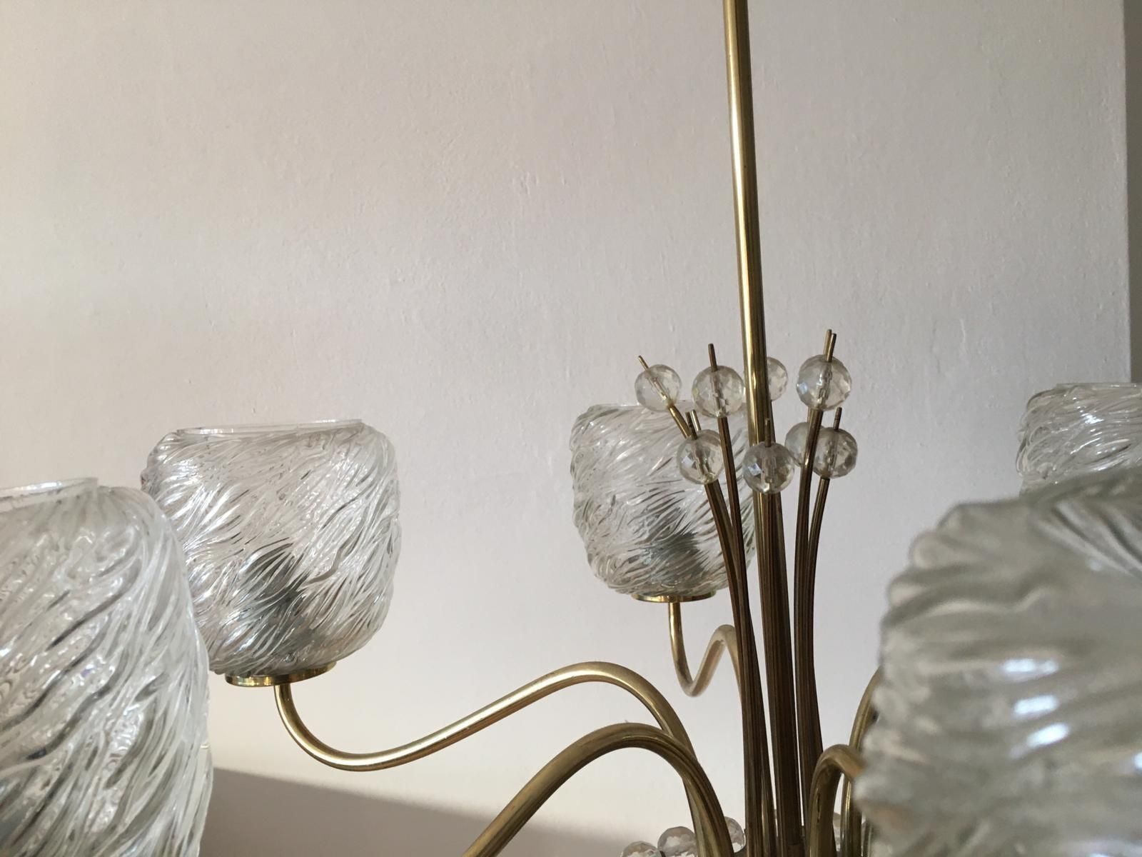 Midcentury Brass Chandelier By Rupert Nikoll photo 1466.0