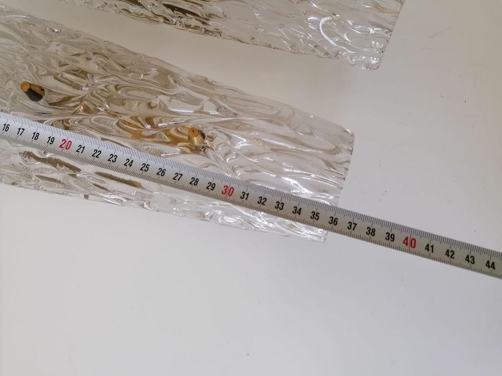 Rare Large Structured Glass Wall Lights Sconces By Kalmar photo 1761.0