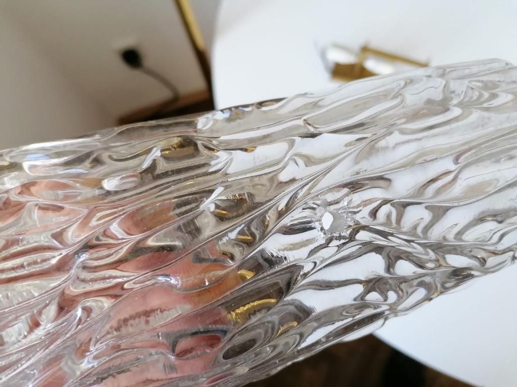 Lighting Rare Large Structured Glass Wall Lights Sconces By Kalmar photo