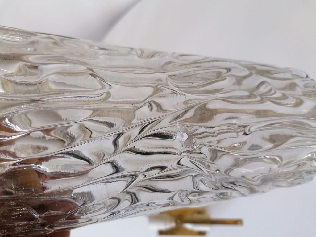1761.0 Rare Large Structured Glass Wall Lights Sconces By Kalmar photo
