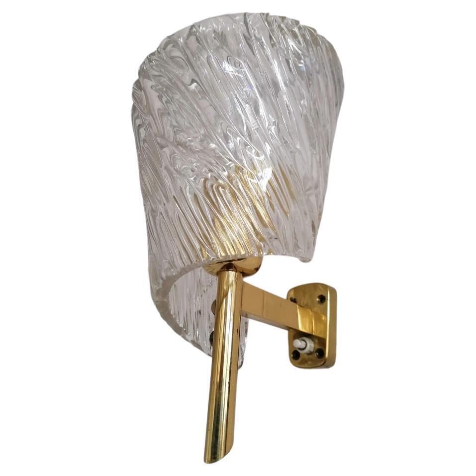 Pair Of Mid Century Structured Glass Wall Lamps Sconces By J. T. Kalmar