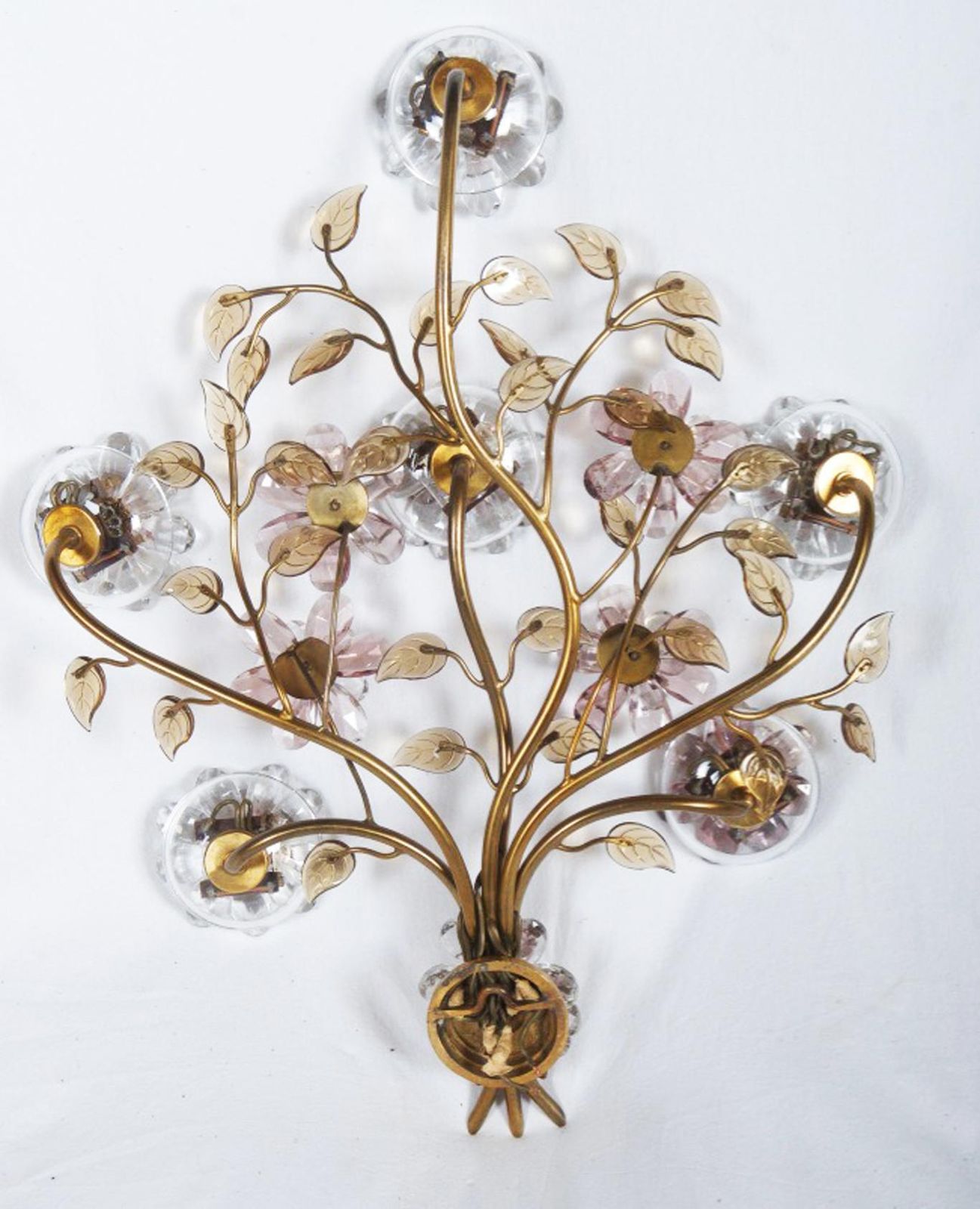 Sconce With Glass Flowers By Oswald Haerdtl For J. & L. Lobmeyr photo Lighting