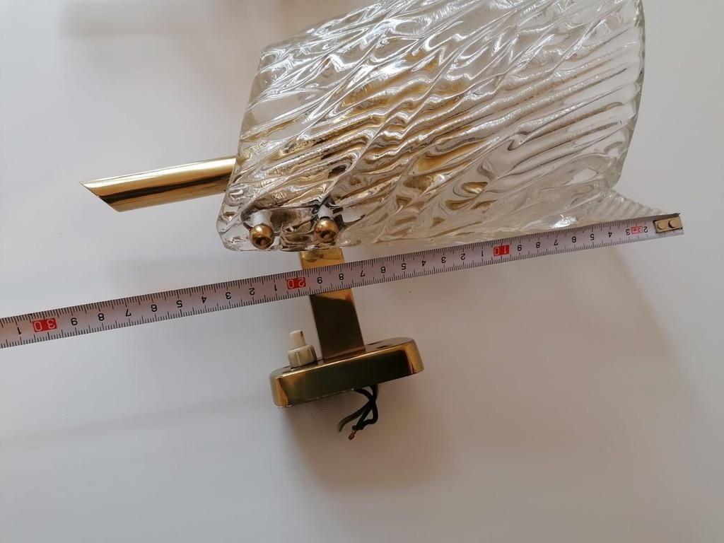 1999.0 Pair Of Mid Century Structured Glass Wall Lamps Sconces By J. T. Kalmar photo