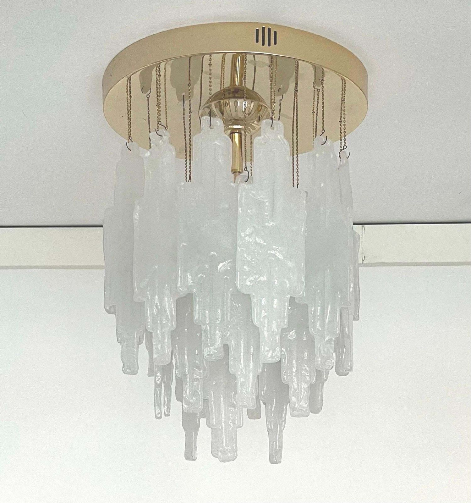Italian Mid Century Snow White Murano Glass Chandelier By Poliarte, 1970s photo furniture