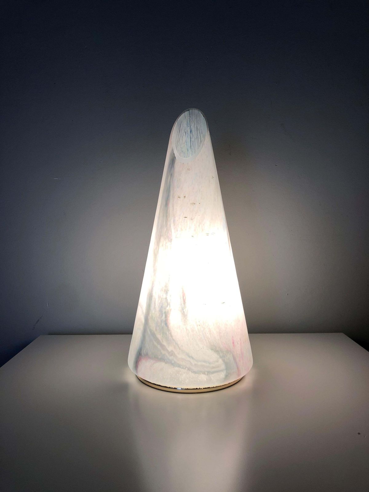 Italian Postmodern Pair Of  Murano Glass Cone Table Lamps, 1980s photo buy