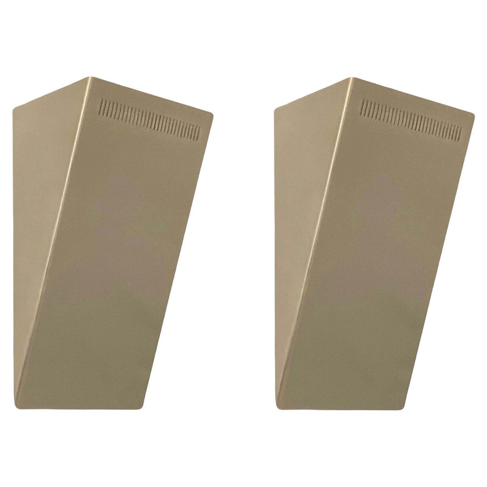 Postmodern Pair Gold Metal Wall Sconces By Estiluz, Barcelona, 1990s