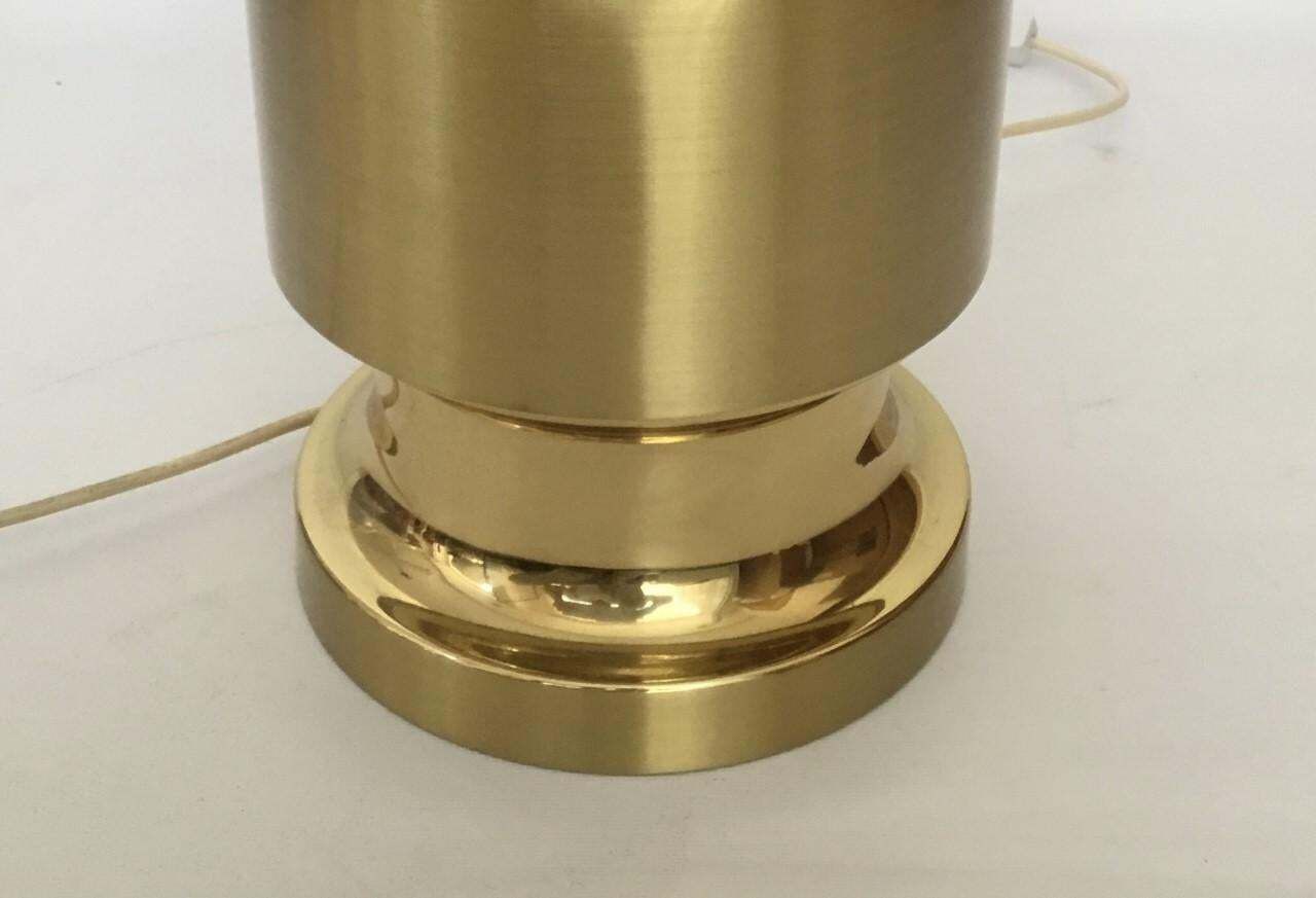 Large Pair Of Midcentury Golden Brass Spanish Table Lamps By Clar, 1970s photo vinterior