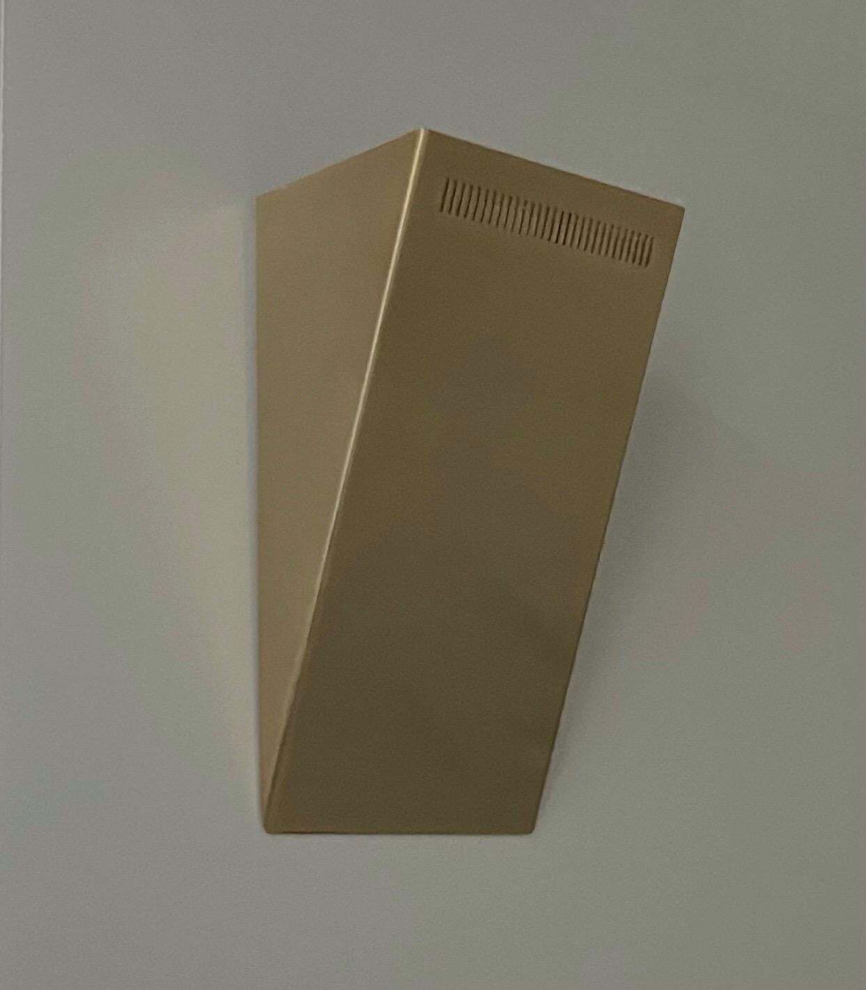 Postmodern Set Of Three Gold Metal Wall Sconces By Estiluz, Barcelona, 1990s photo for sale