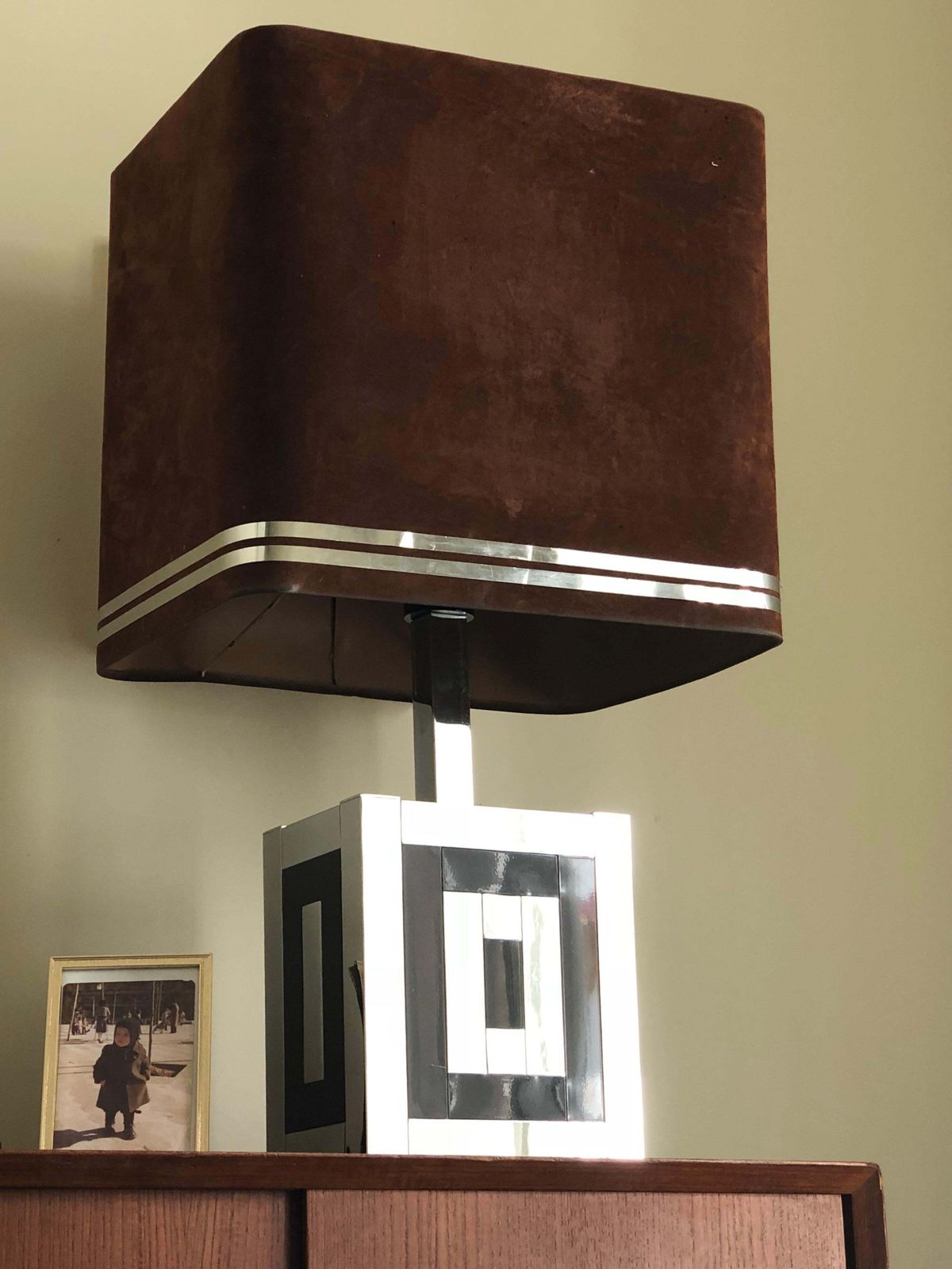 Mid Century Spanish Metal Table Lamp By Willy Rizzo For Lumica, 1970s photo vinterior