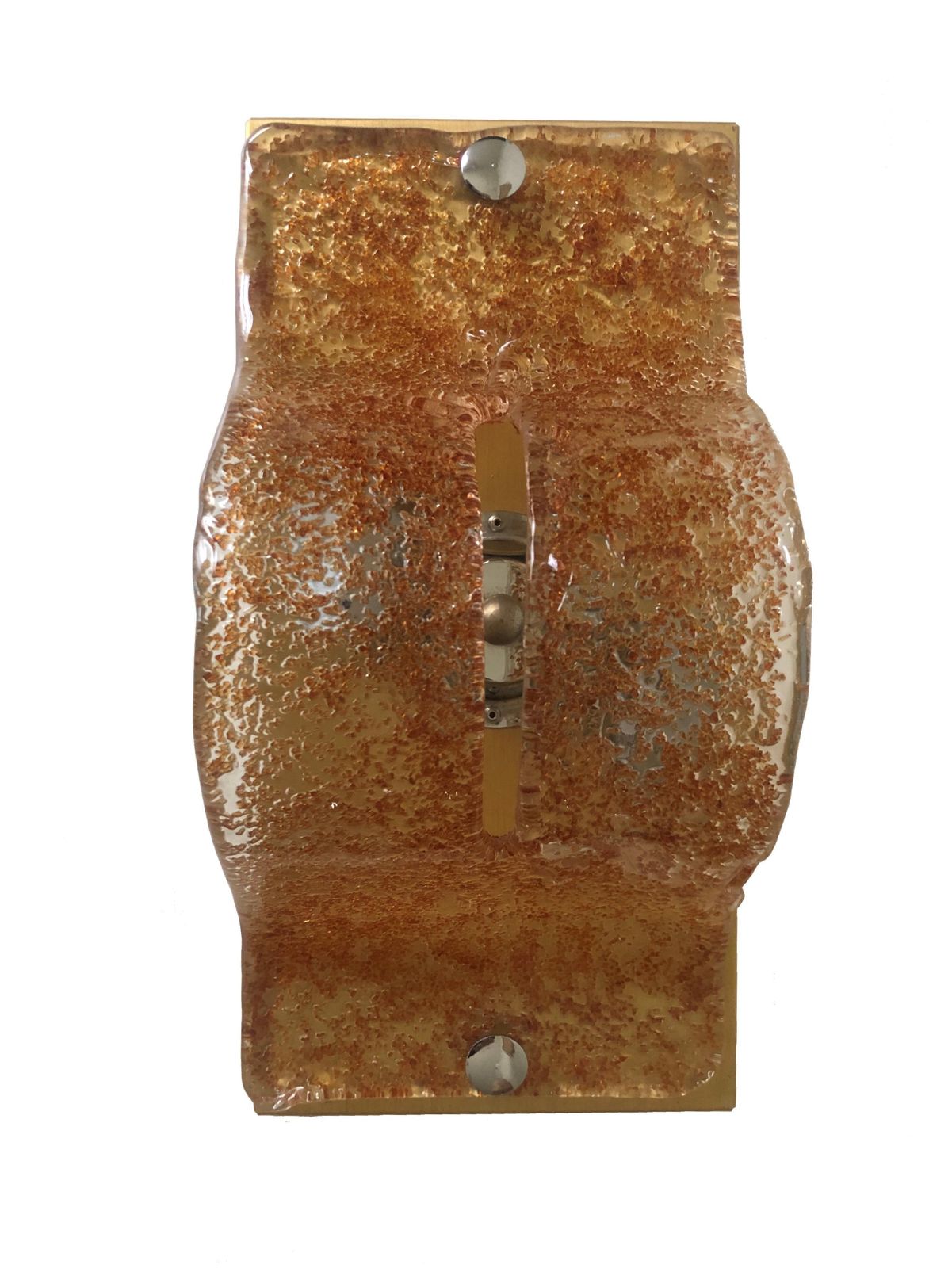 Pair Of Italian Midcentury Caramel Murano Wall Sconces By Mazzega, 1970s photo for sale