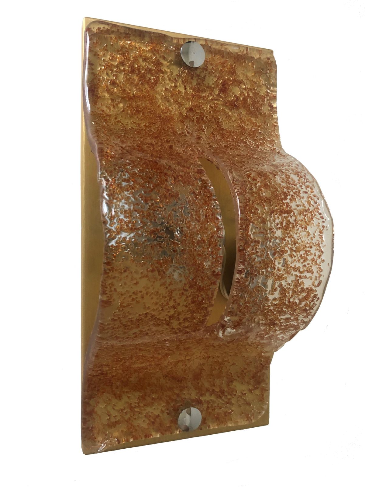 Pair Of Italian Midcentury Caramel Murano Wall Sconces By Mazzega, 1970s photo Lighting