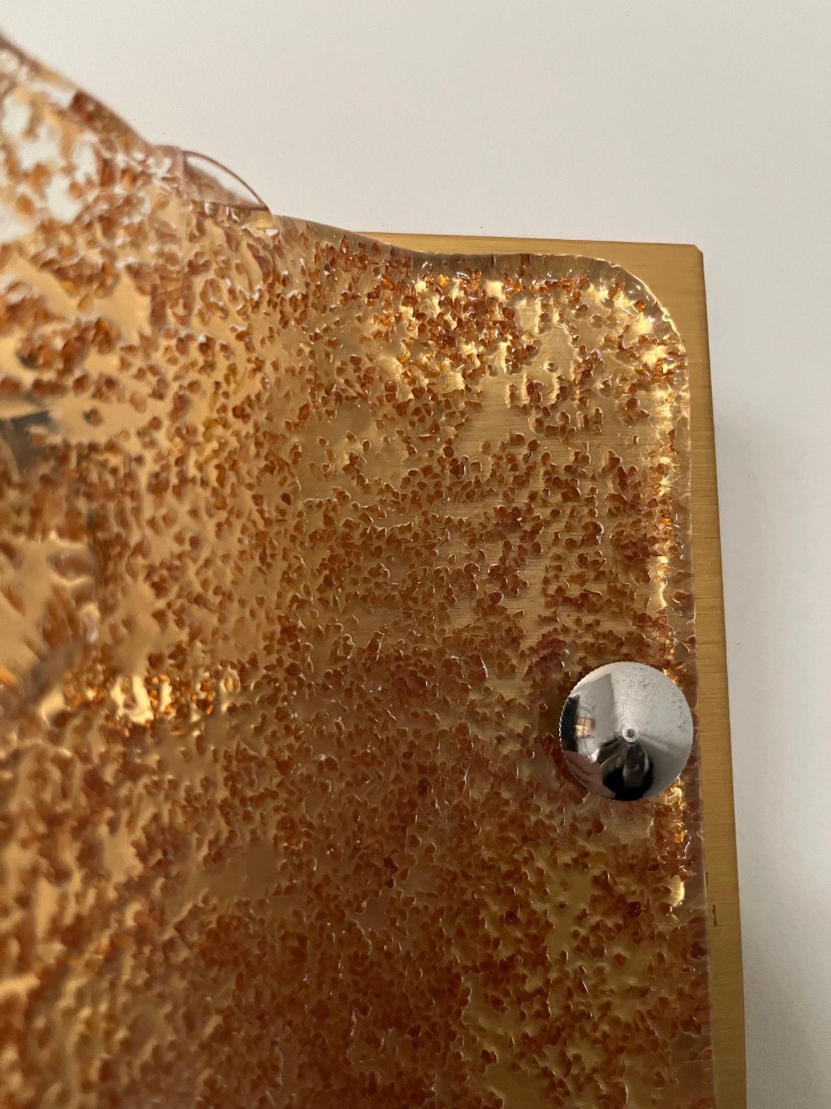 Italian Midcentury Pair Of Caramel Murano Glass Wall Sconces By Mazzega, 1970s photo Lighting