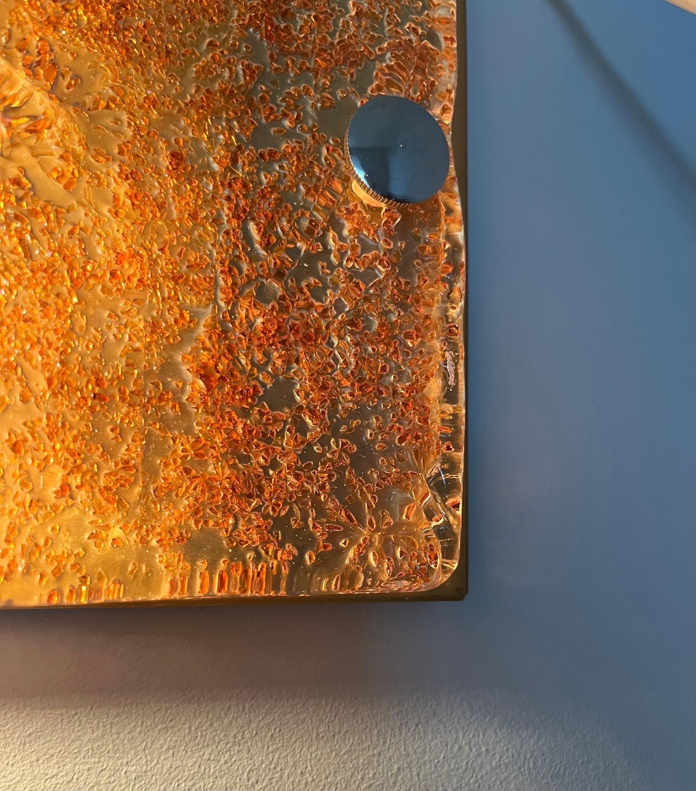 photo for sale Italian Midcentury Pair Of Caramel Murano Glass Wall Sconces By Mazzega, 1970s