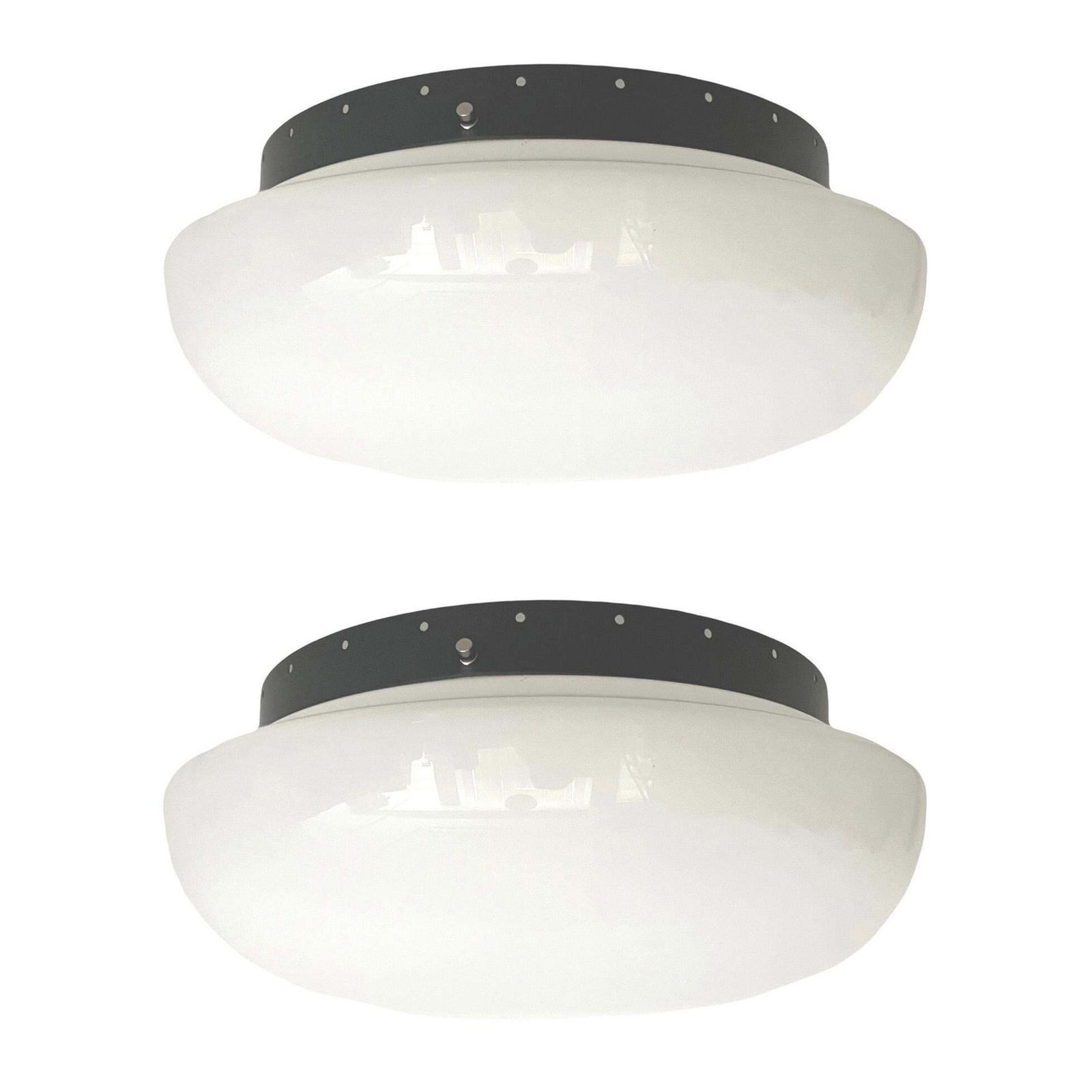 Large Italian Mid Century Large Set Of Four Flush Mounts By Veart, 1970s photo for sale