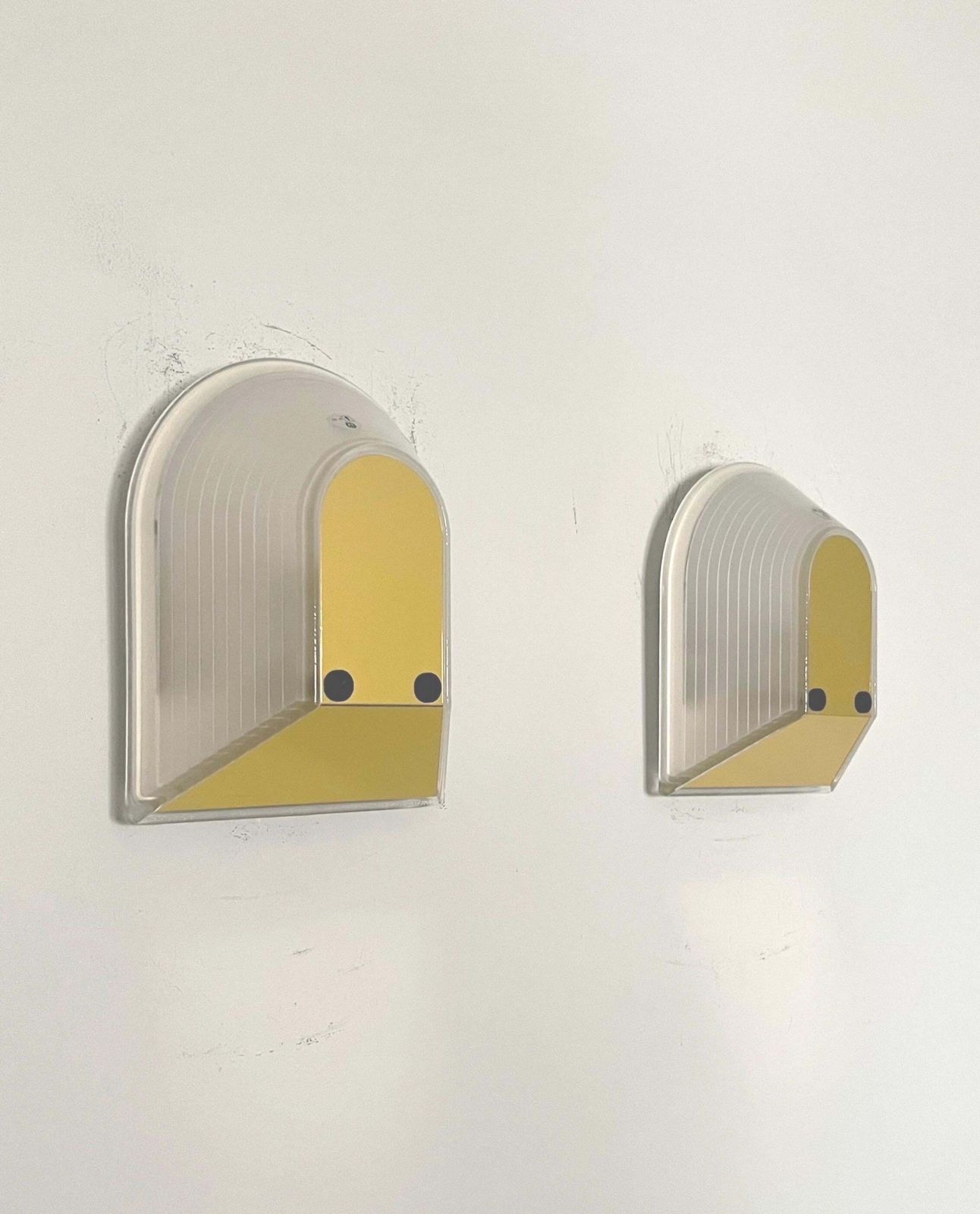 Italian Gold Pair Of "Tesi" Wall Sconces By Roberto Fiorato For Prisma, 1980s photo buy