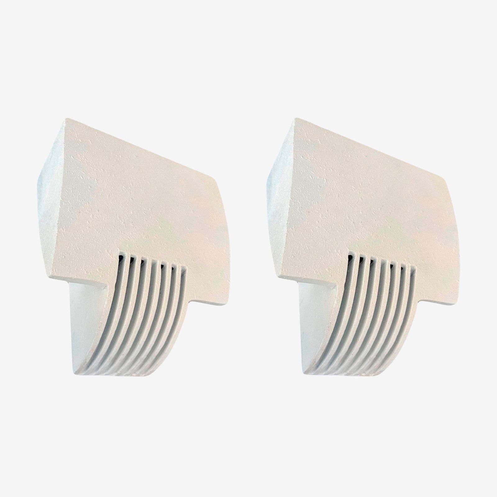 photo for sale Postmodern Spanish Pair Of White "Arqui" Wall Sconces By Metalarte, 1990s