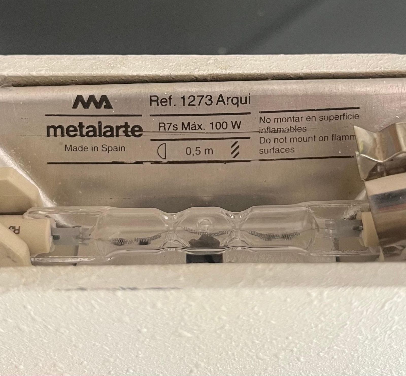 Lighting Postmodern Spanish Pair Of White "Arqui" Wall Sconces By Metalarte, 1990s photo