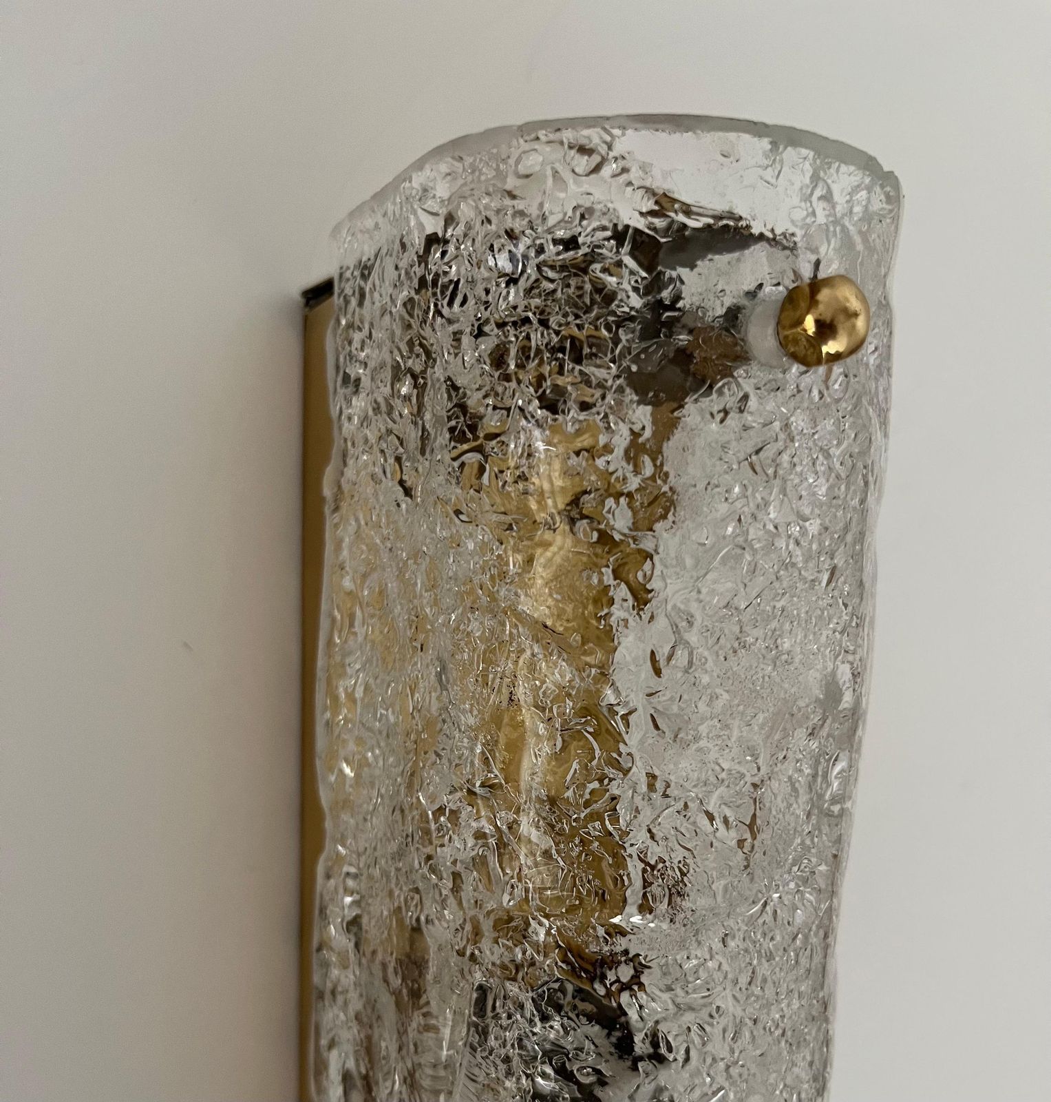 Individual German Midcentury Murano Long Wall Sconce By Hillebrand, 1970s photo vintage
