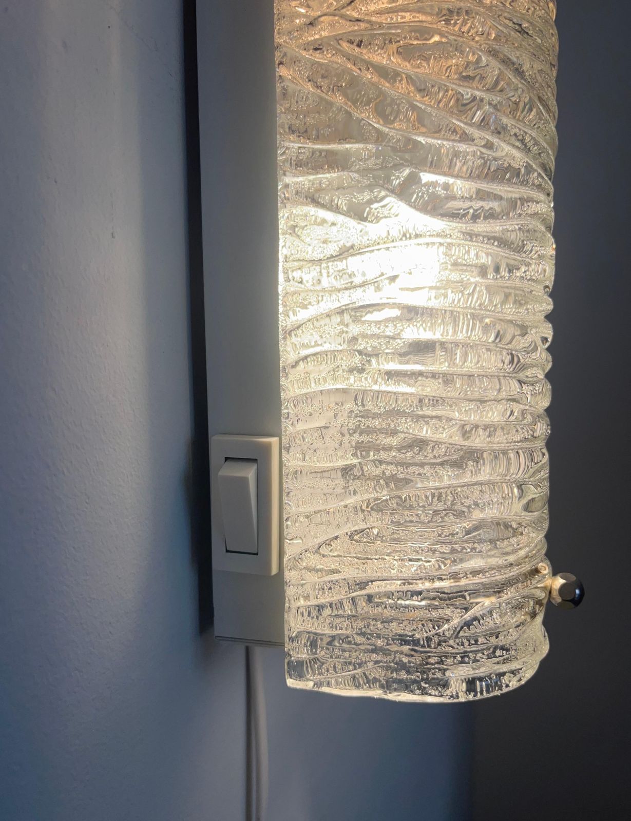 German Midcentury Pair Of Murano Glass Wall Sconces By Hillebrand, 1970s photo for sale