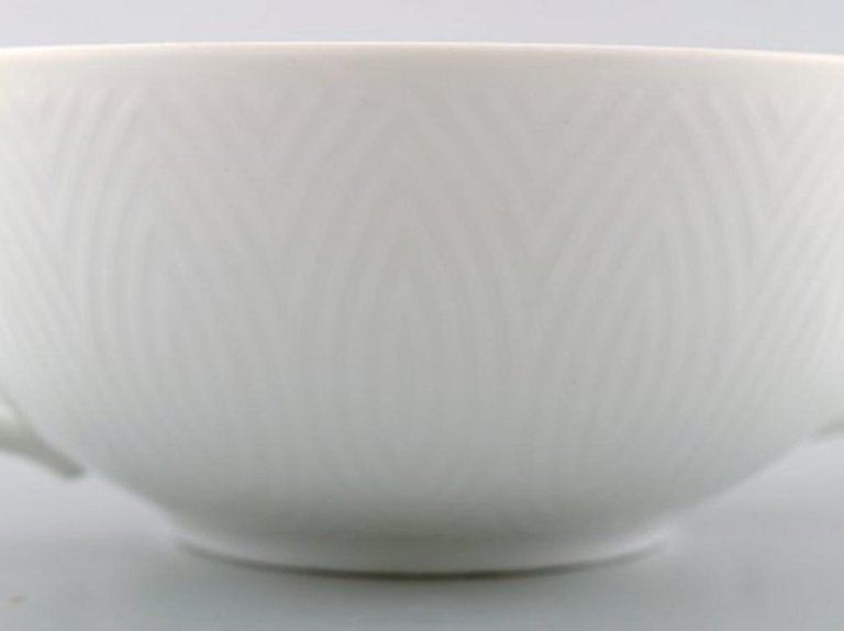 Royal Copenhagen Salto Service, White, Set Of 6 Boullion Cups With Saucers photo vinterior