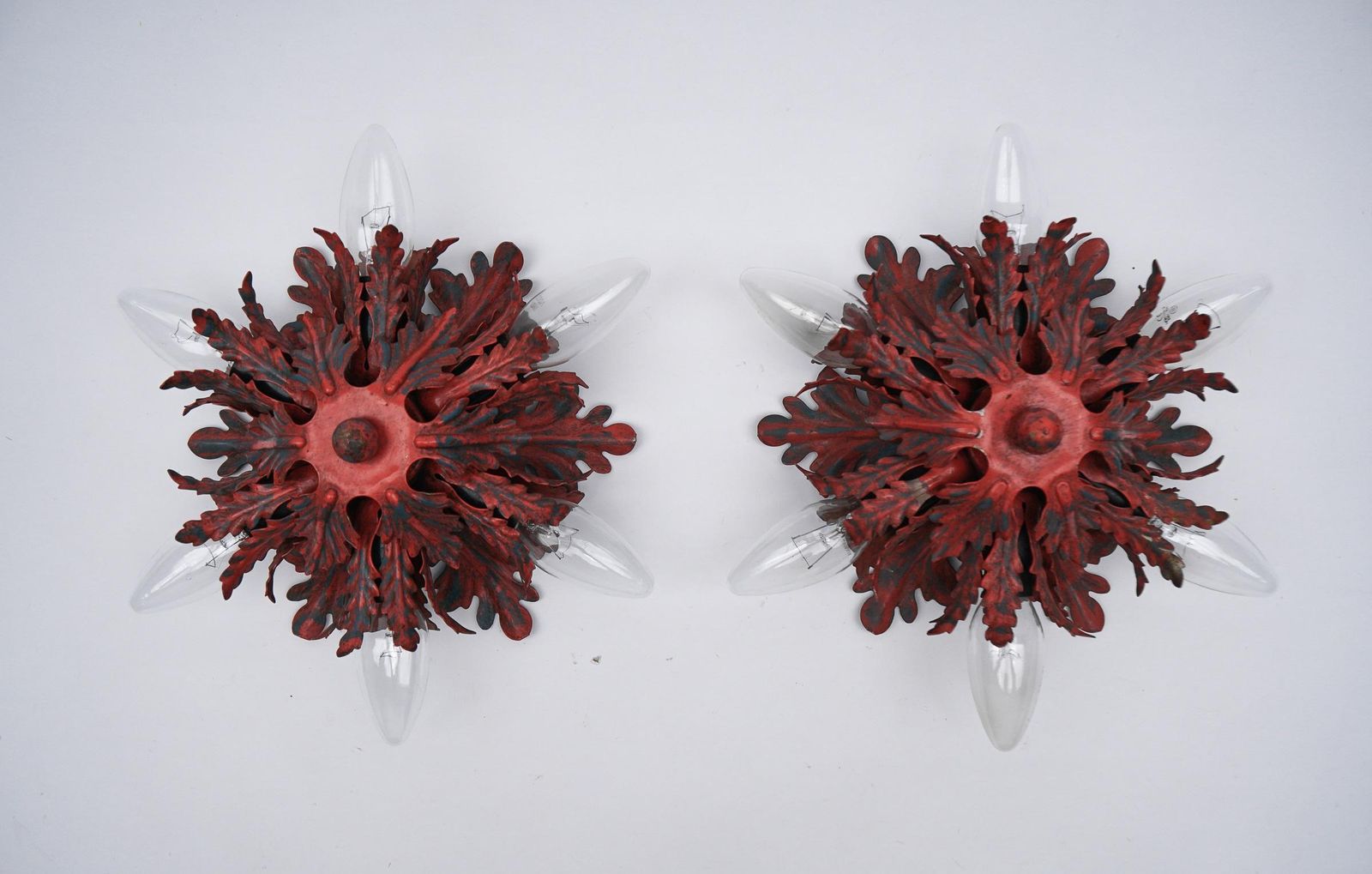 Lighting Red Florentine Ceiling Lamp By Banci Firenze, 1960s photo