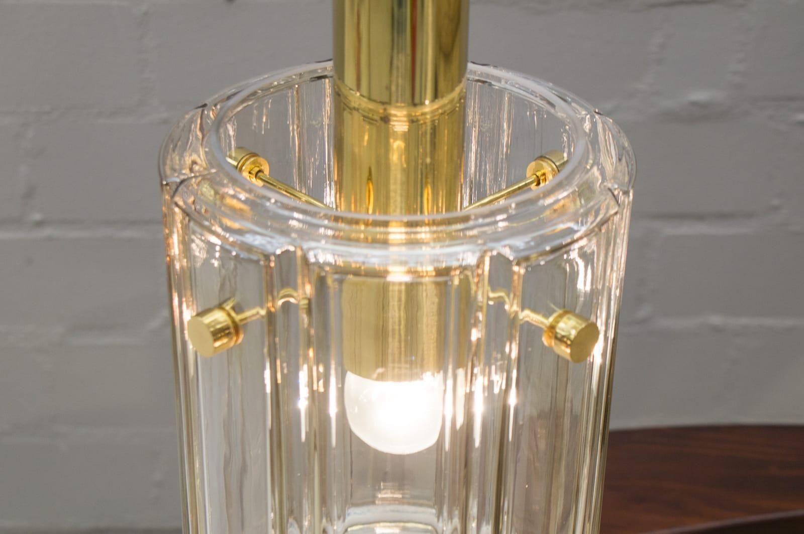Brass And Smoked Glass Ceiling Lamp From Limburg, Germany, 1960s photo 722.0