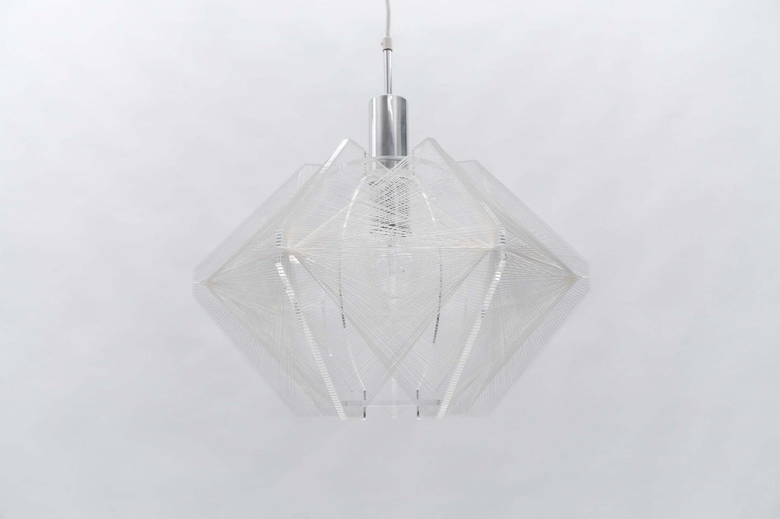 Nylon Thread Pendant Lamp By Paul Secon For Sompex, Germany 1960s photo vinterior