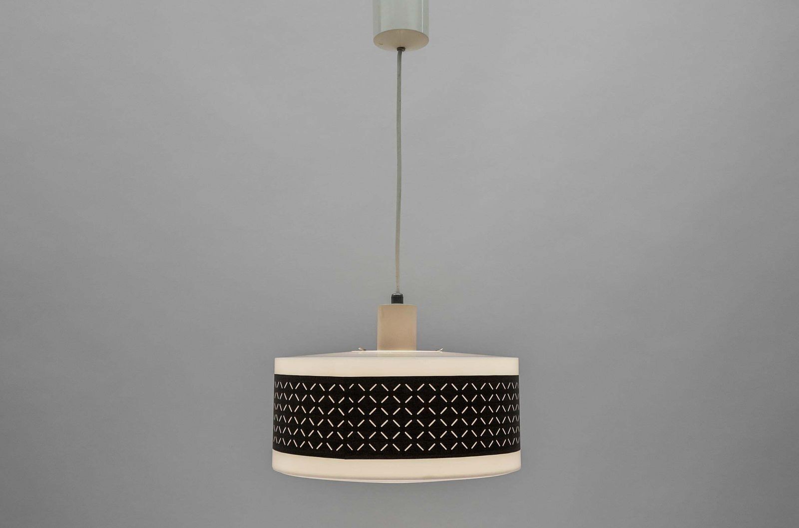 Rare Brown & White Pendant Lamp By Aloys F. Gangkofner For Erco Leuchten photo 722.0