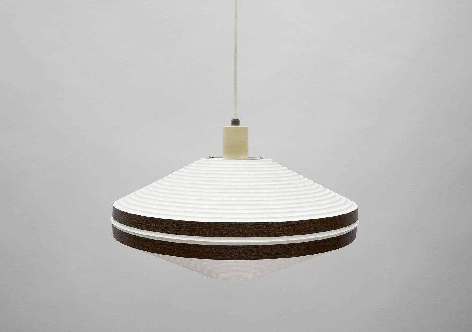 Rare Brown & White Ufo Pendant Lamp By Aloys F. Gangkofner For Erco Leuchten photo 722.0