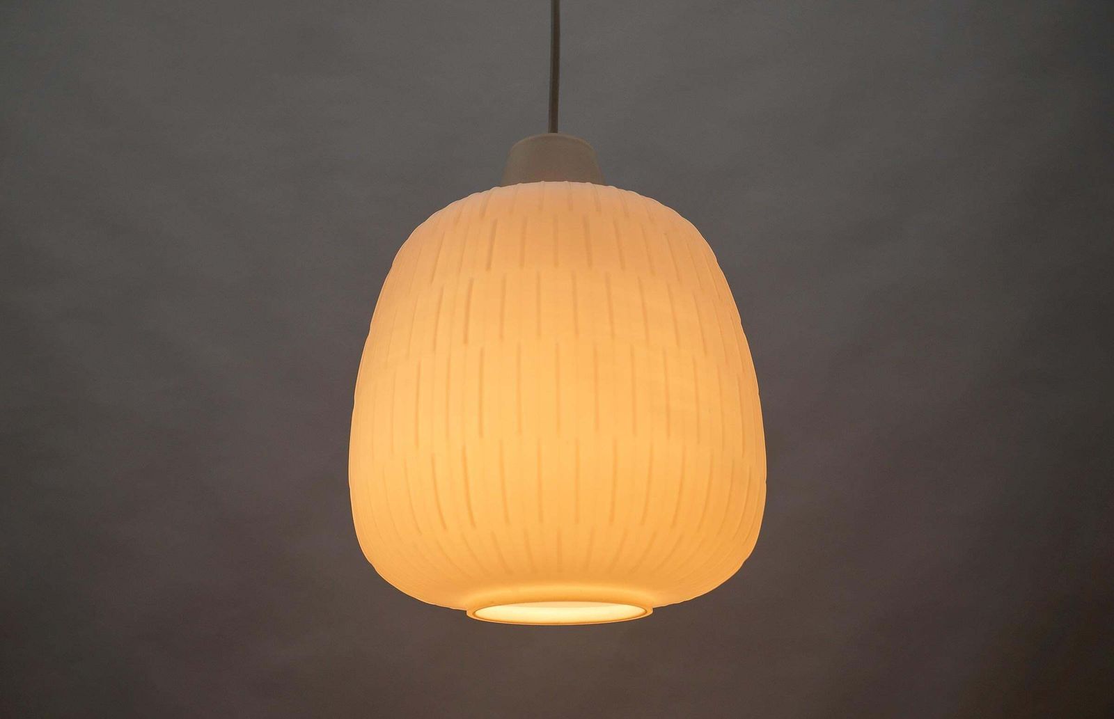 Opaline Glass Lamp "Bergamo" By Aloys F. Gangkofner For Peill & Putzler, 1960s photo vintage