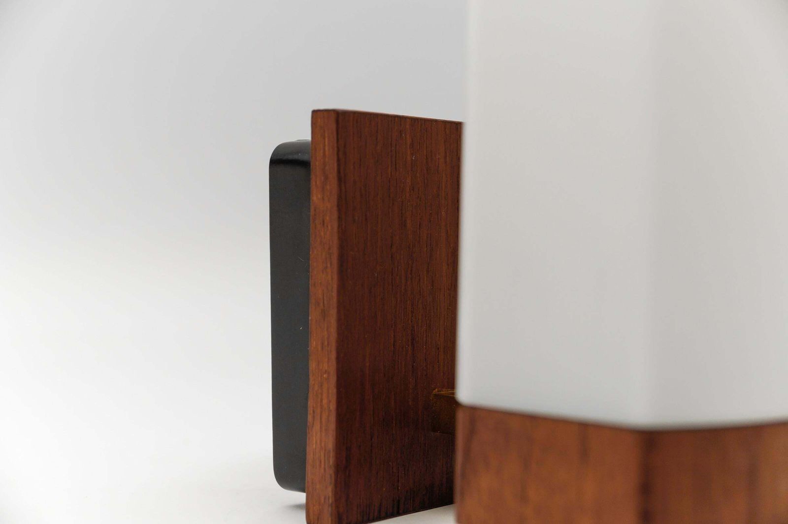 photo furniture Teak And Opaline Glass Wall Lamp By Kaiser Leuchten, 1960s