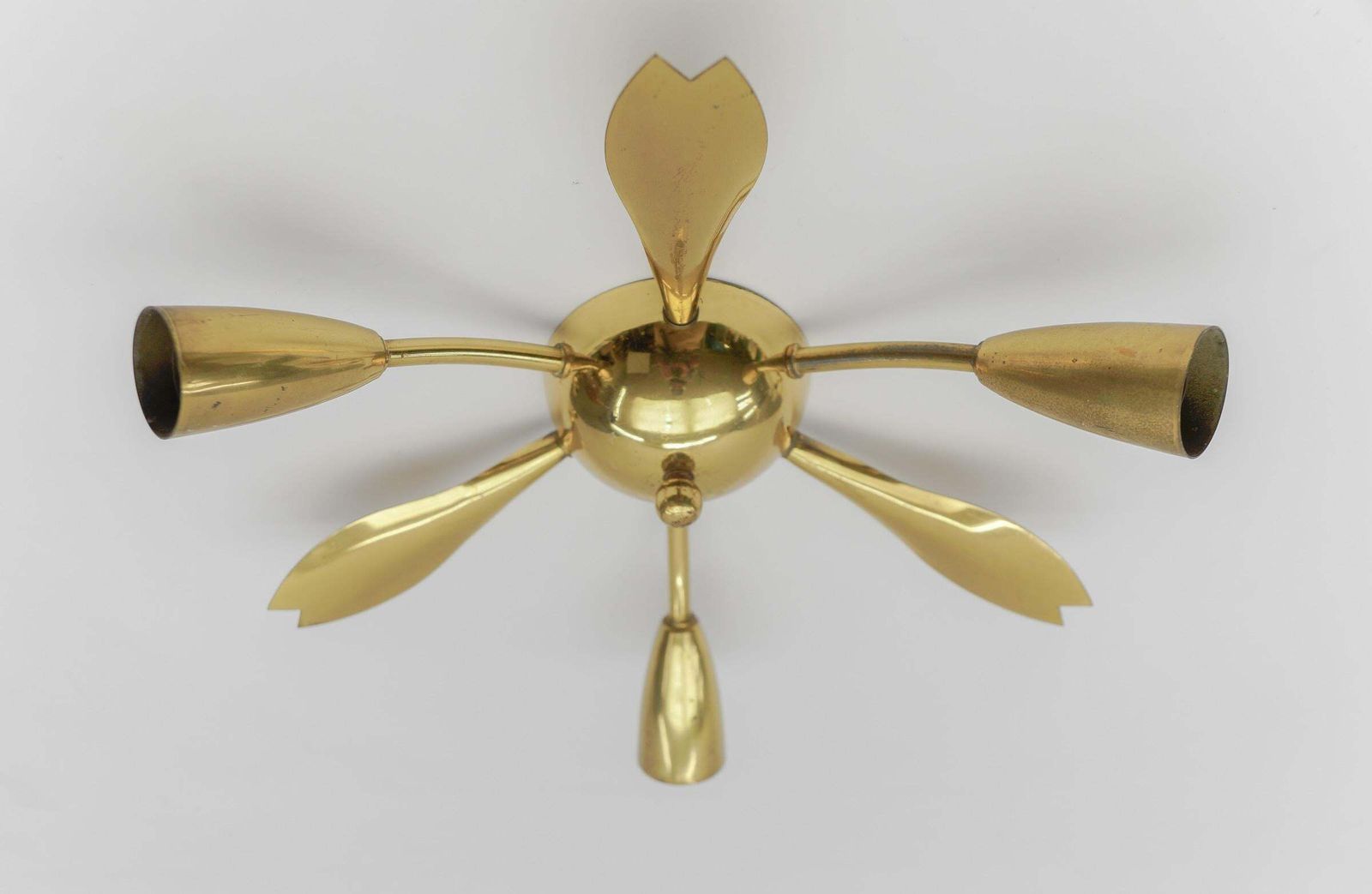 4. Of 4 Mid Century Modern 3 Armed Brass Sputnik Lamp, 1950s Austria photo furniture