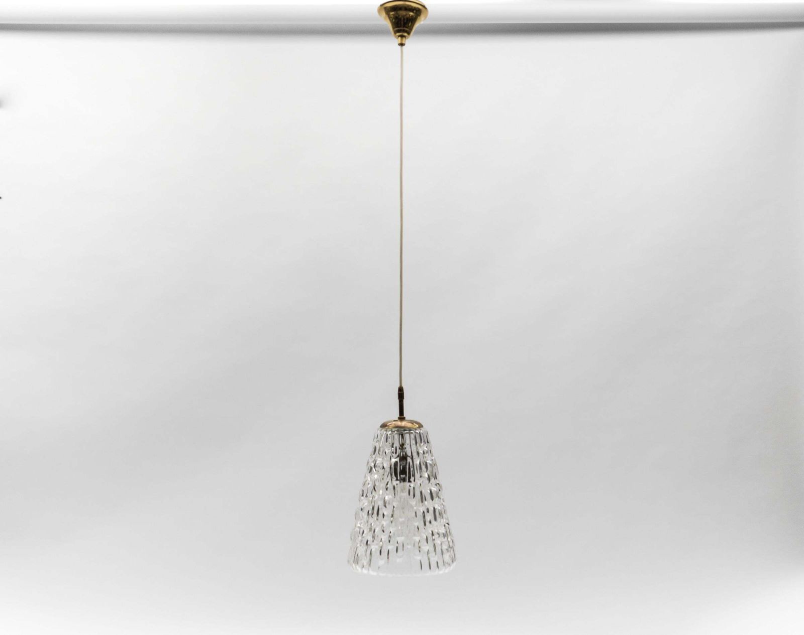 Lovely Mid Century Modern Brass & Bubble Glass Pendant Lamp By Rupert Nikoll photo vinterior