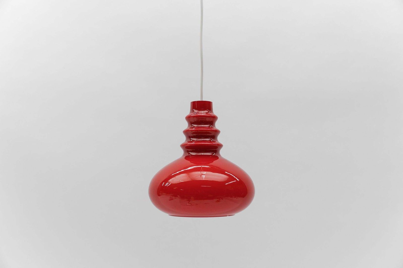 Lovely Lipstick Red Glass Ceiling Lamp By Peill & Putzler, 1960s photo 722.0