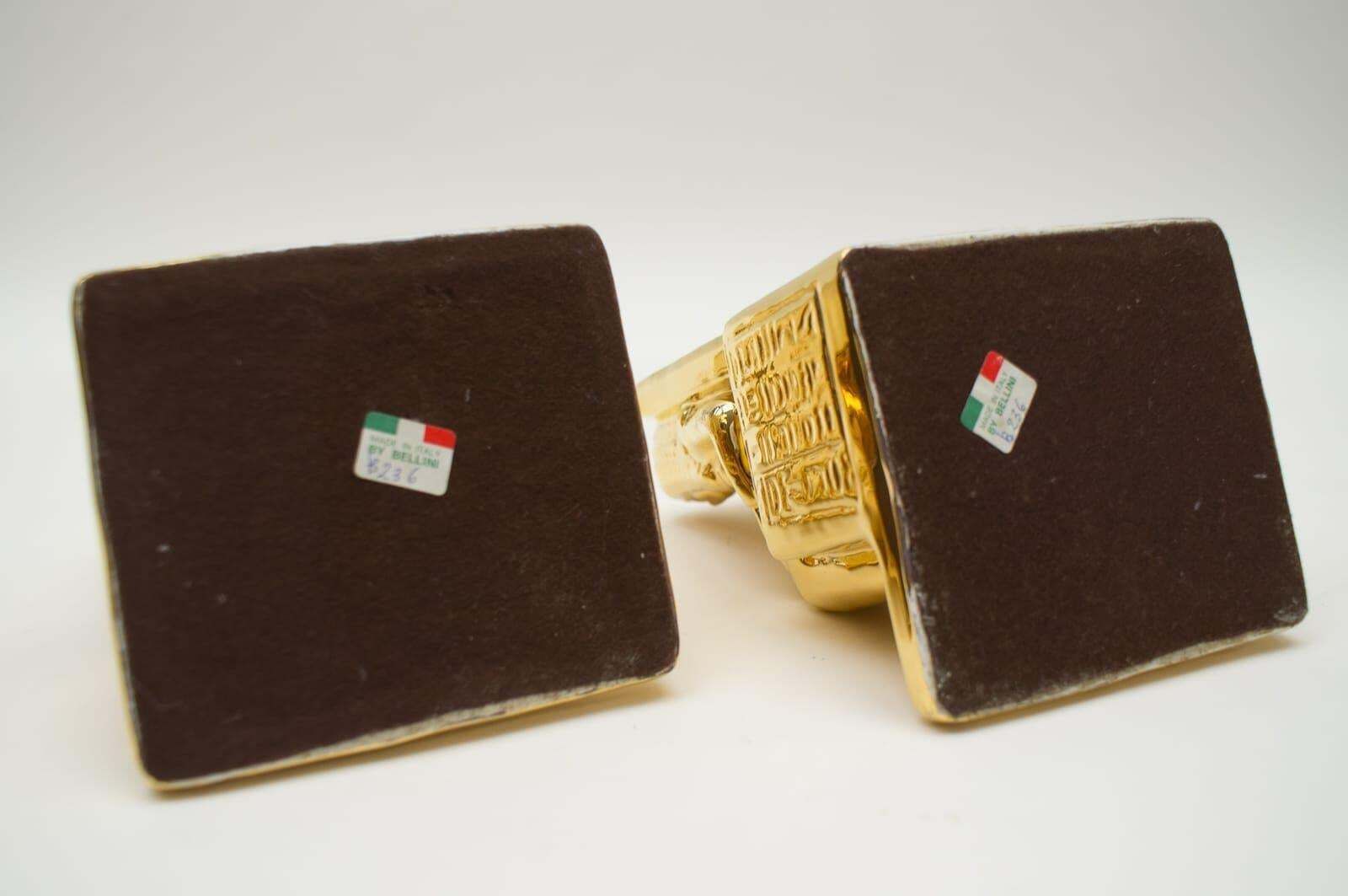 Pair Of Egyptian Hollywood Regency Ceramic Bookends By Bellini, Italy 1970s photo buy