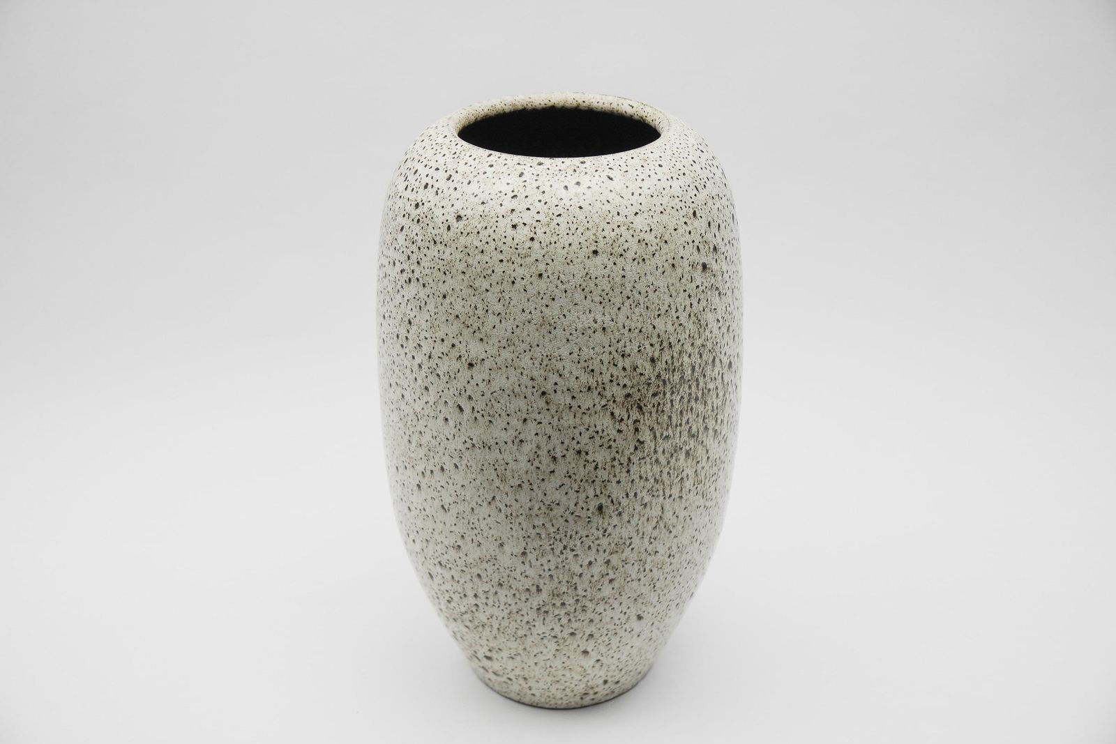White & Black Studio Ceramic Floor Vase By Wilhelm & Elly Kuch, 1960s, Germany photo for sale