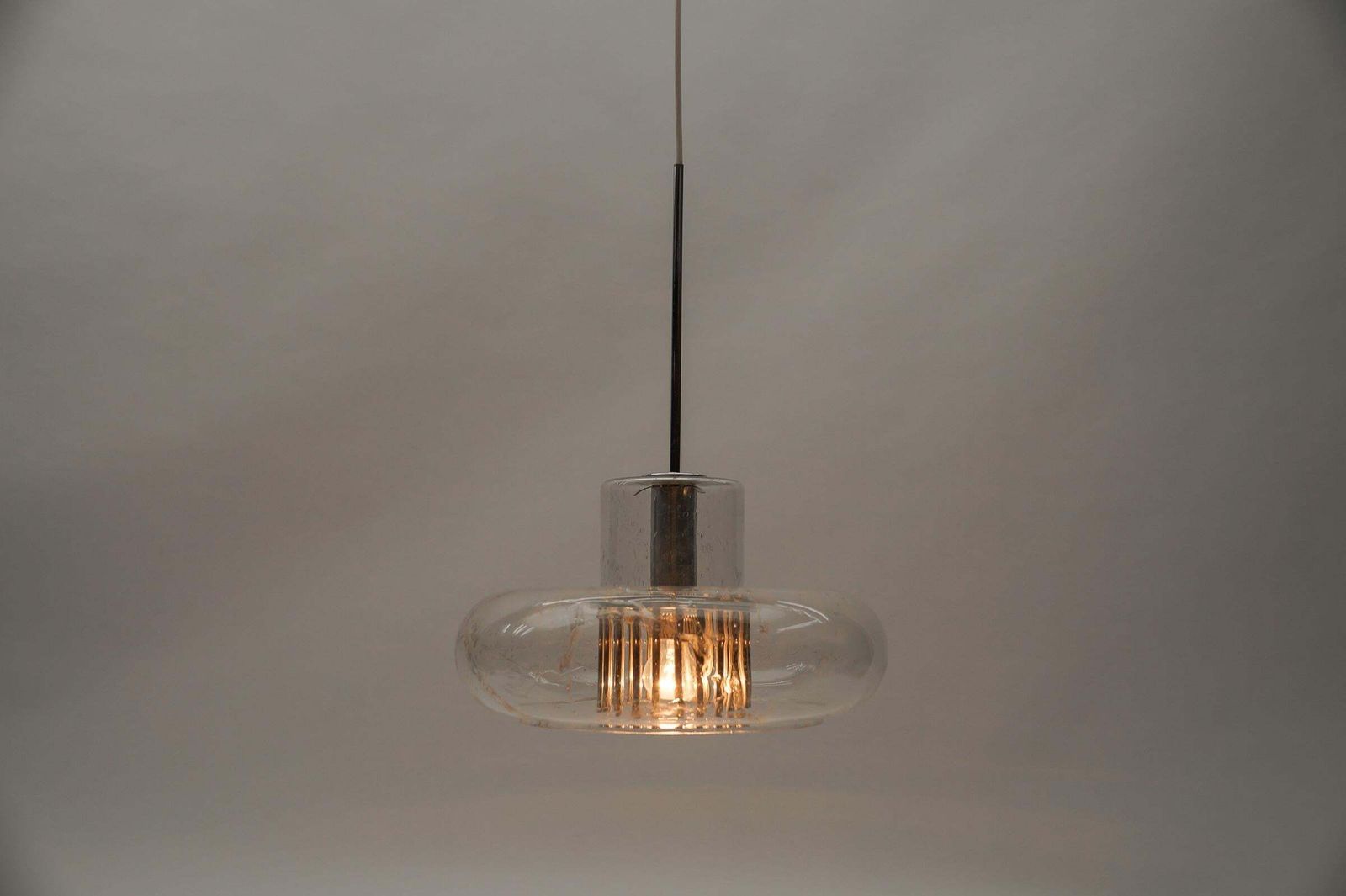 Mid Century Modern Chrome & Glass Pendant Lamp By Doria, 1960s Germany photo 807.0