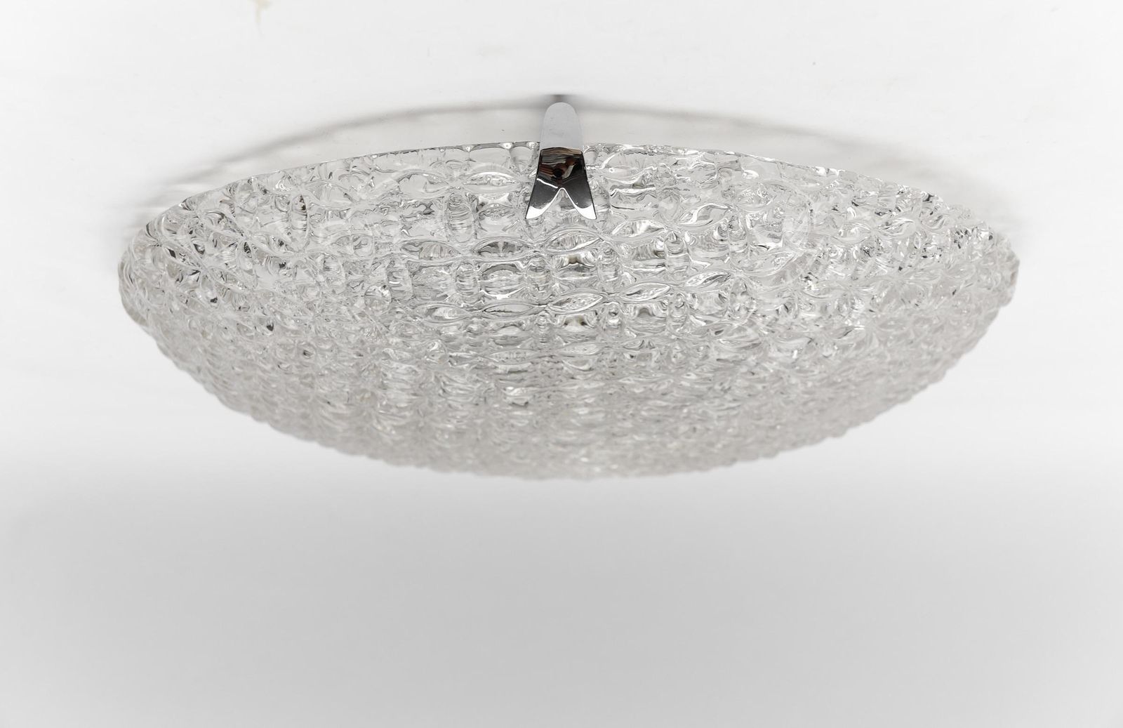 1. Of 2 Huge Glass Rings Flush Mount By Kaiser Leuchten, 1960s Germany photo for sale