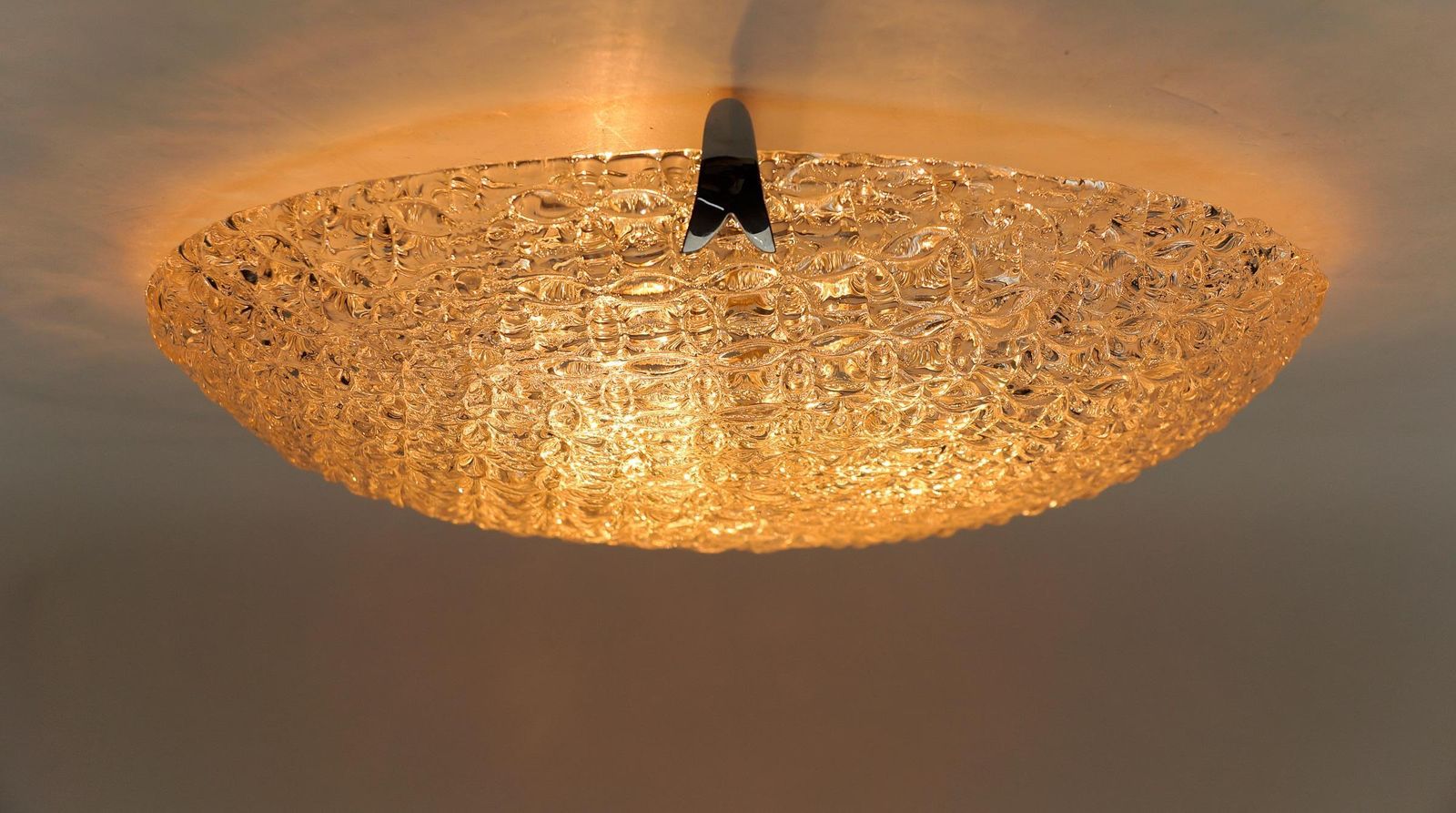1. Of 2 Huge Glass Rings Flush Mount By Kaiser Leuchten, 1960s Germany photo Lighting