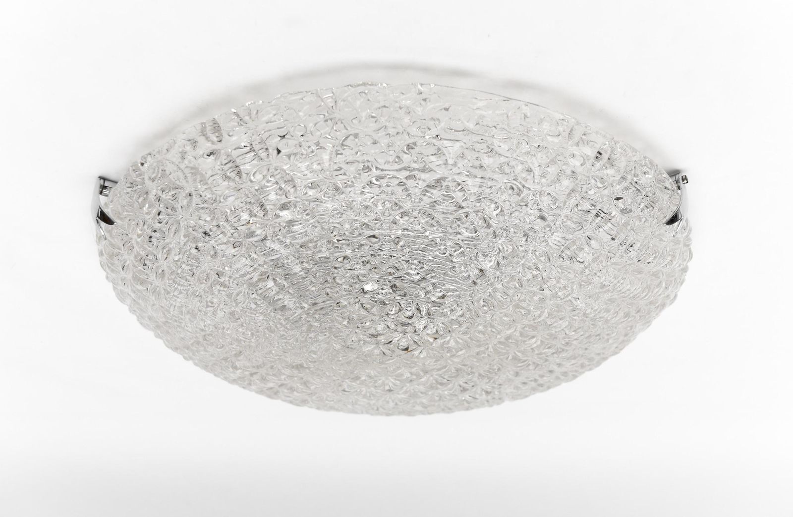 1. Of 2 Huge Glass Rings Flush Mount By Kaiser Leuchten, 1960s Germany photo vinterior