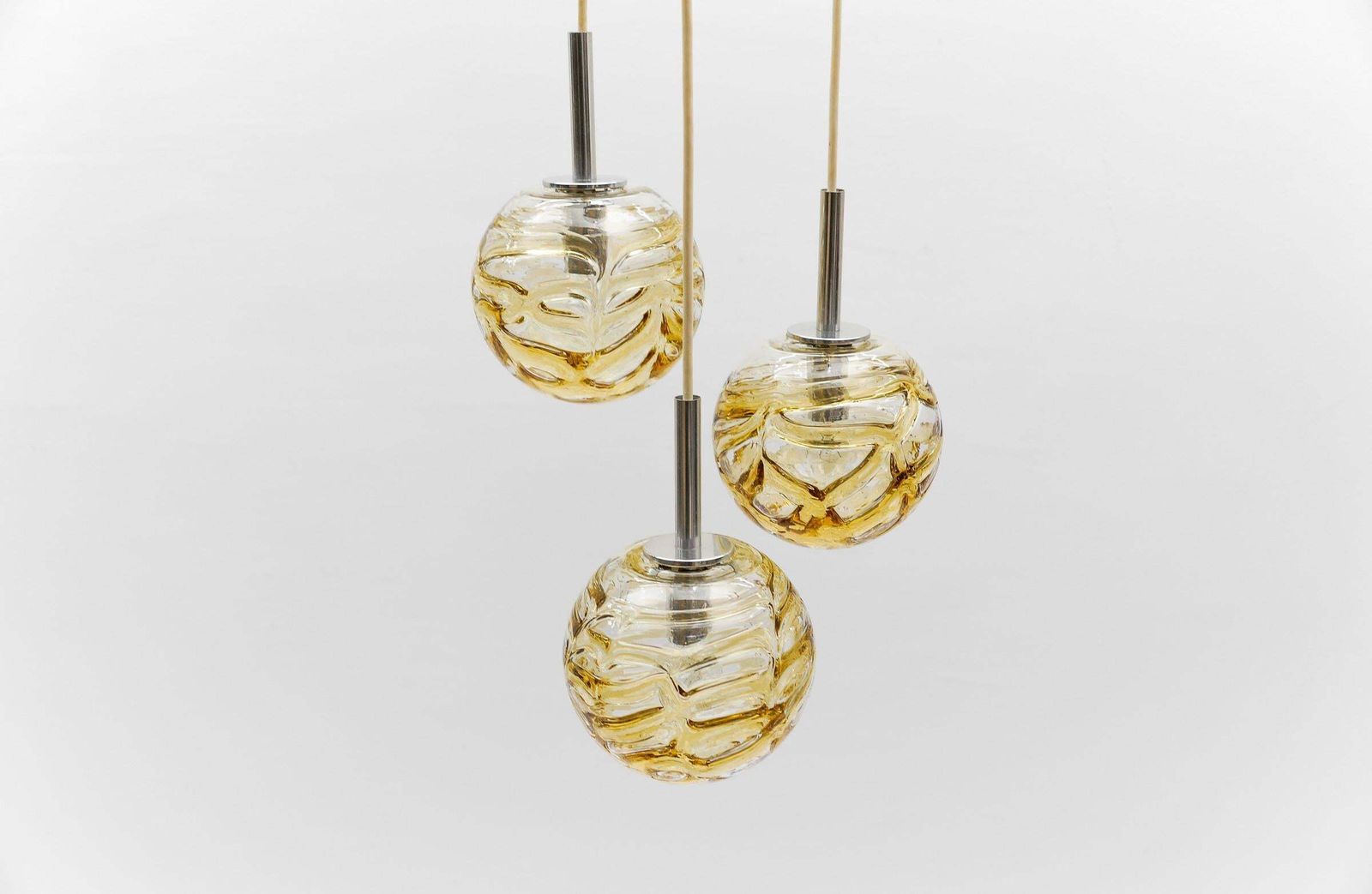 Lovely Yellow Murano Glass Ball Pendant Cascading Lamp By Doria,   1960s Germany photo buy