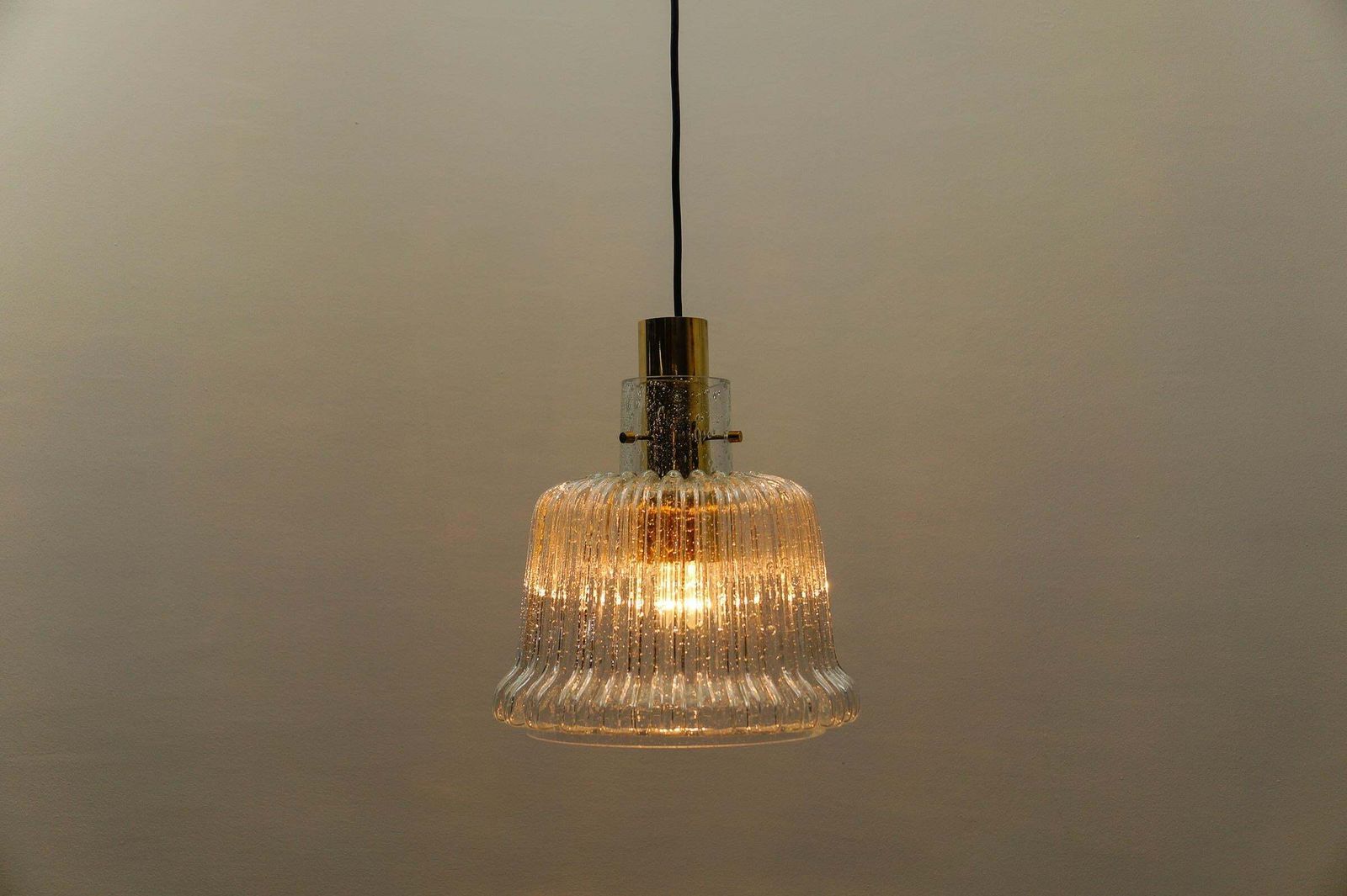 Brass And Crystal Glass Ceiling Lamp By Limburg, Germany 1960s photo 1062.0