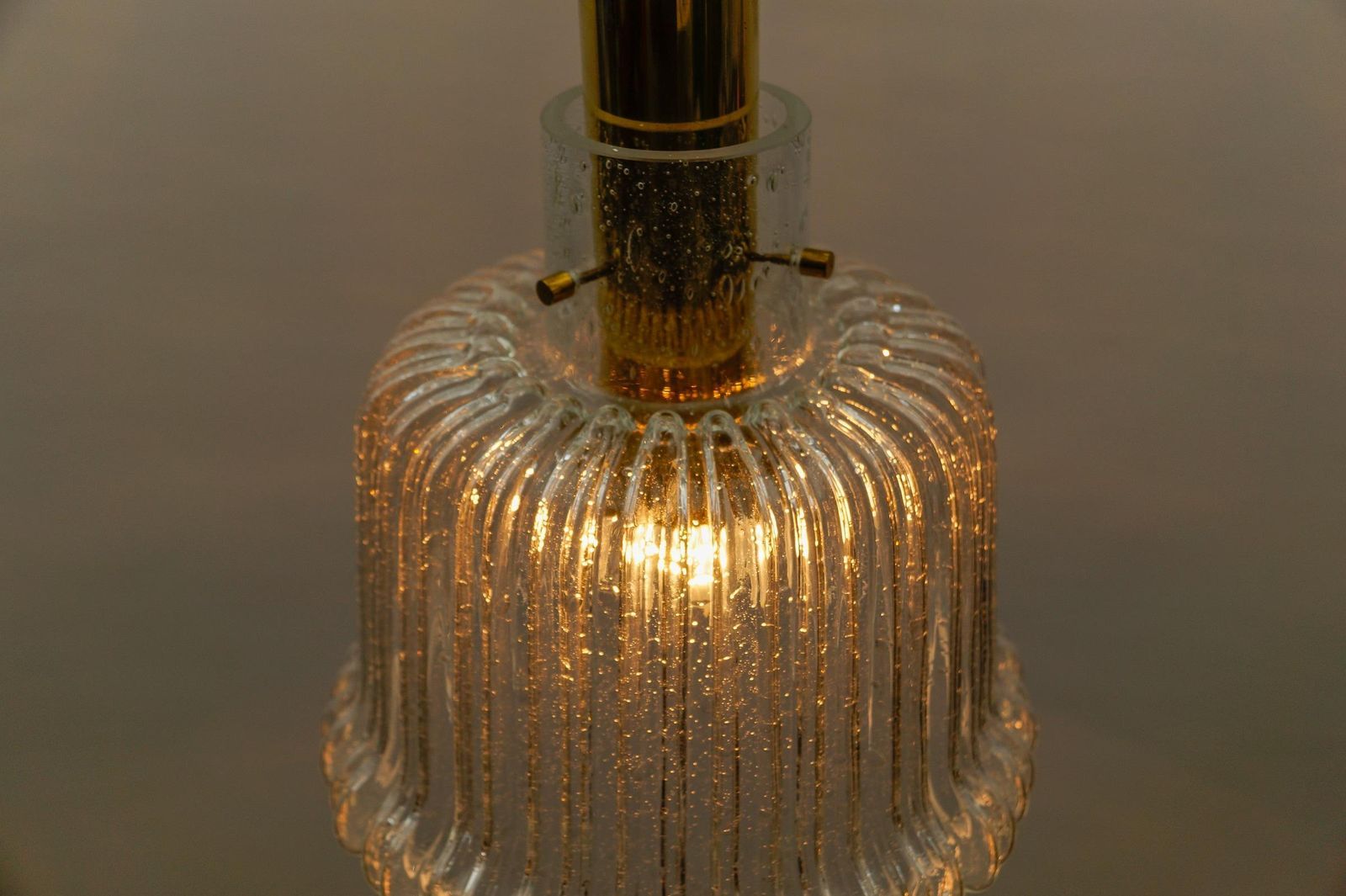 1062.0 Brass And Crystal Glass Ceiling Lamp By Limburg, Germany 1960s photo