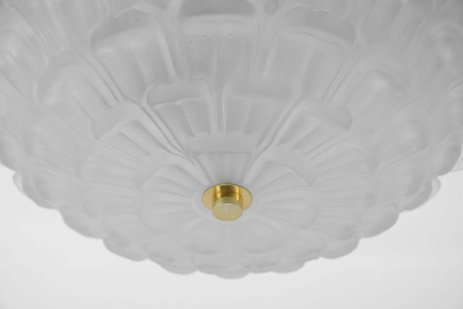 Lovely Elegant Stained Glass Flush Mount, 1960s France photo vintage