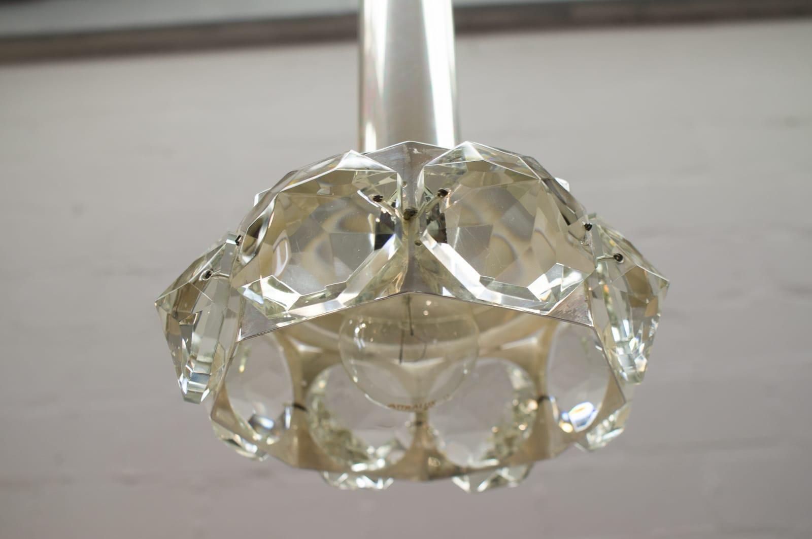 photo furniture Lovely Bakalowits & Söhne Ceiling Lamp With Large Glass Diamonds, 1970s